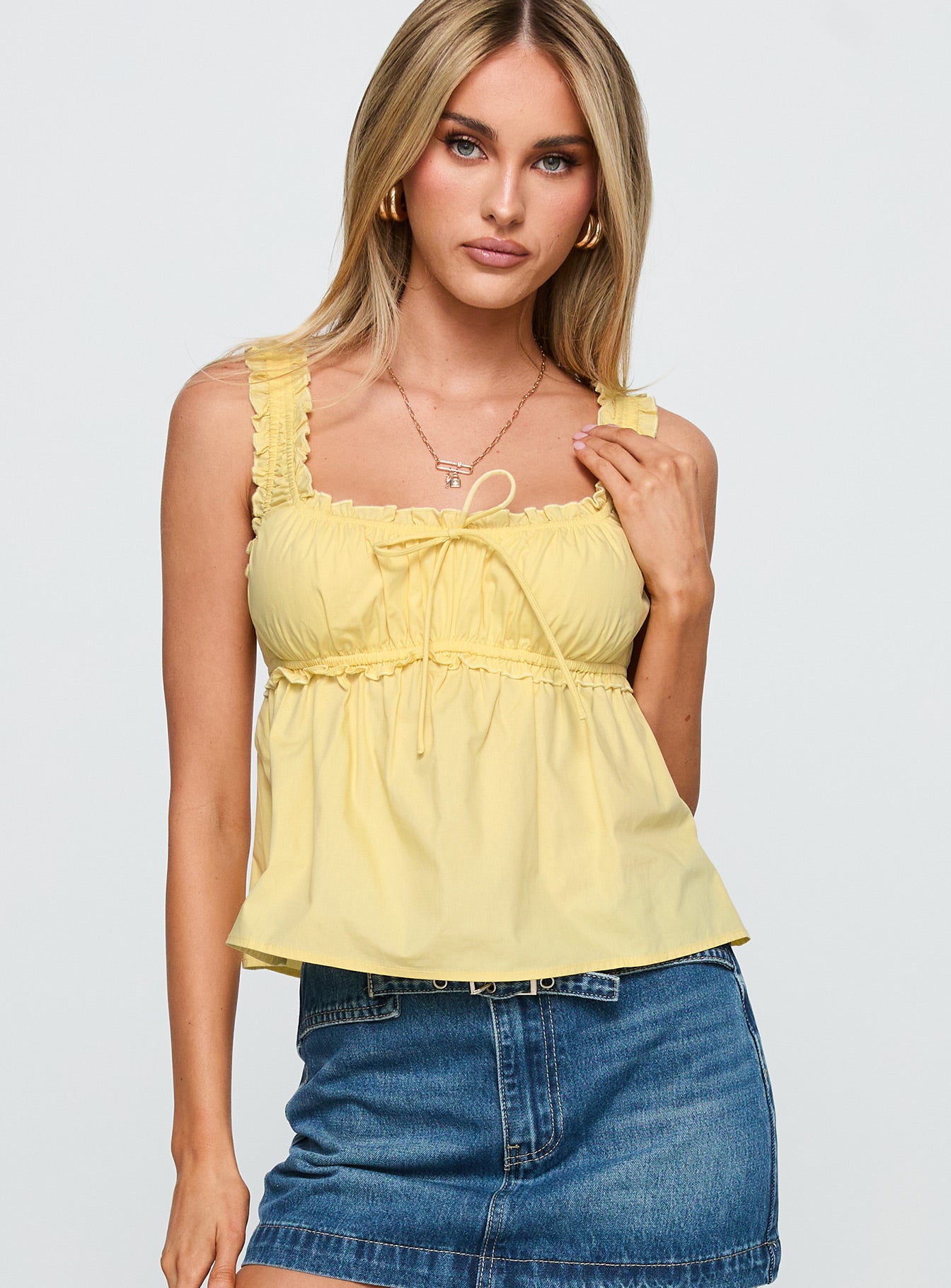 Alternative view of Thalira Top Yellow