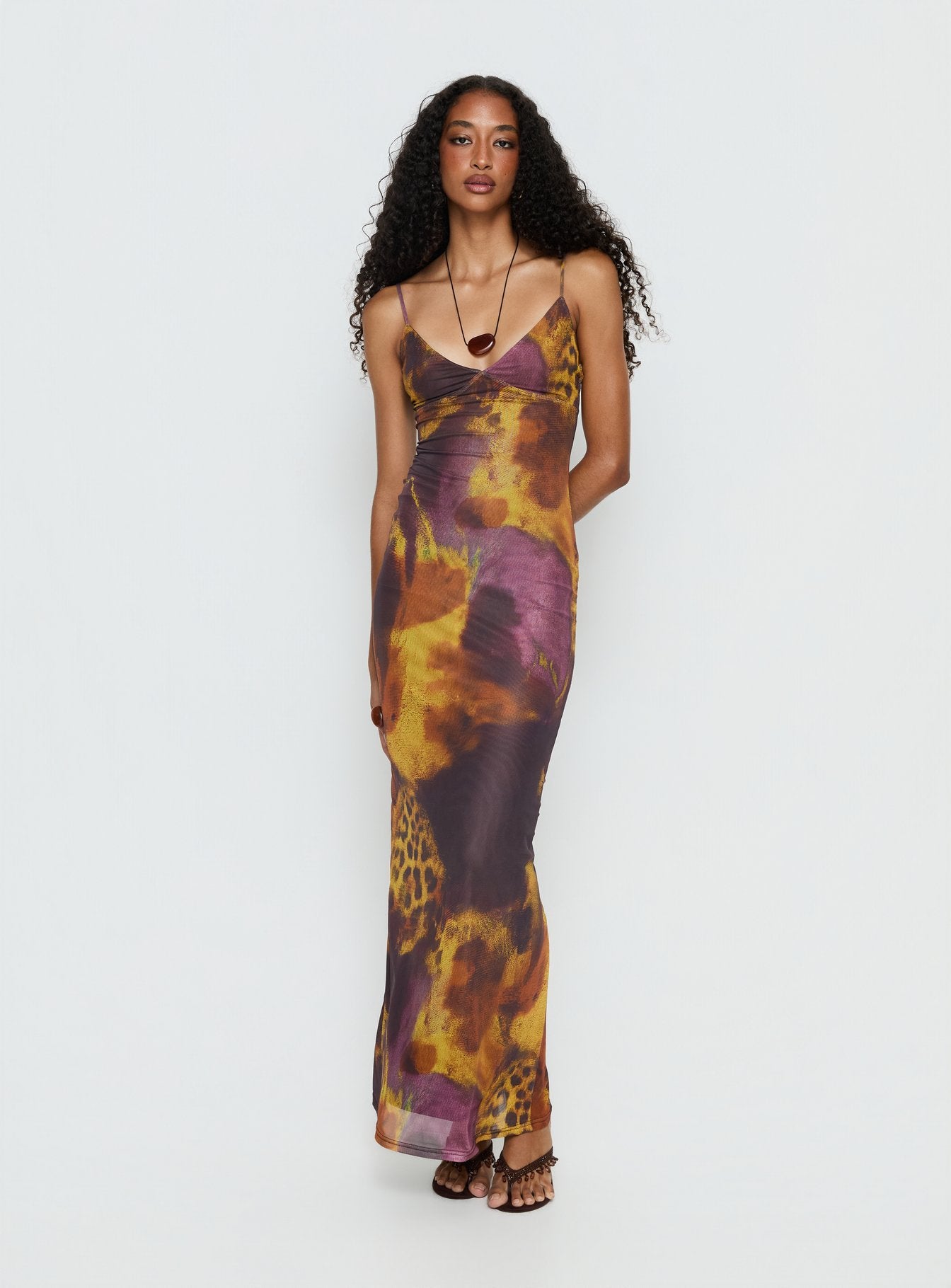 Alternative view of Saphrona V Neck Maxi Dress Leopard Blur