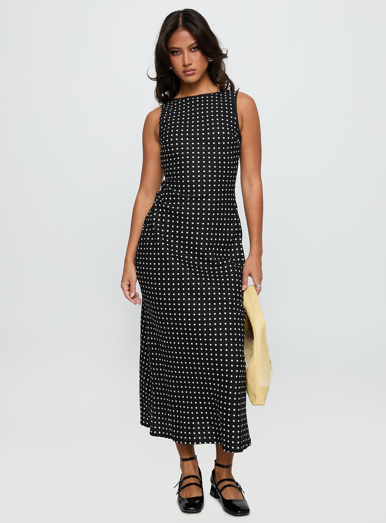 Alternative view of Voyager Linen Blend Midi Dress Black Polka