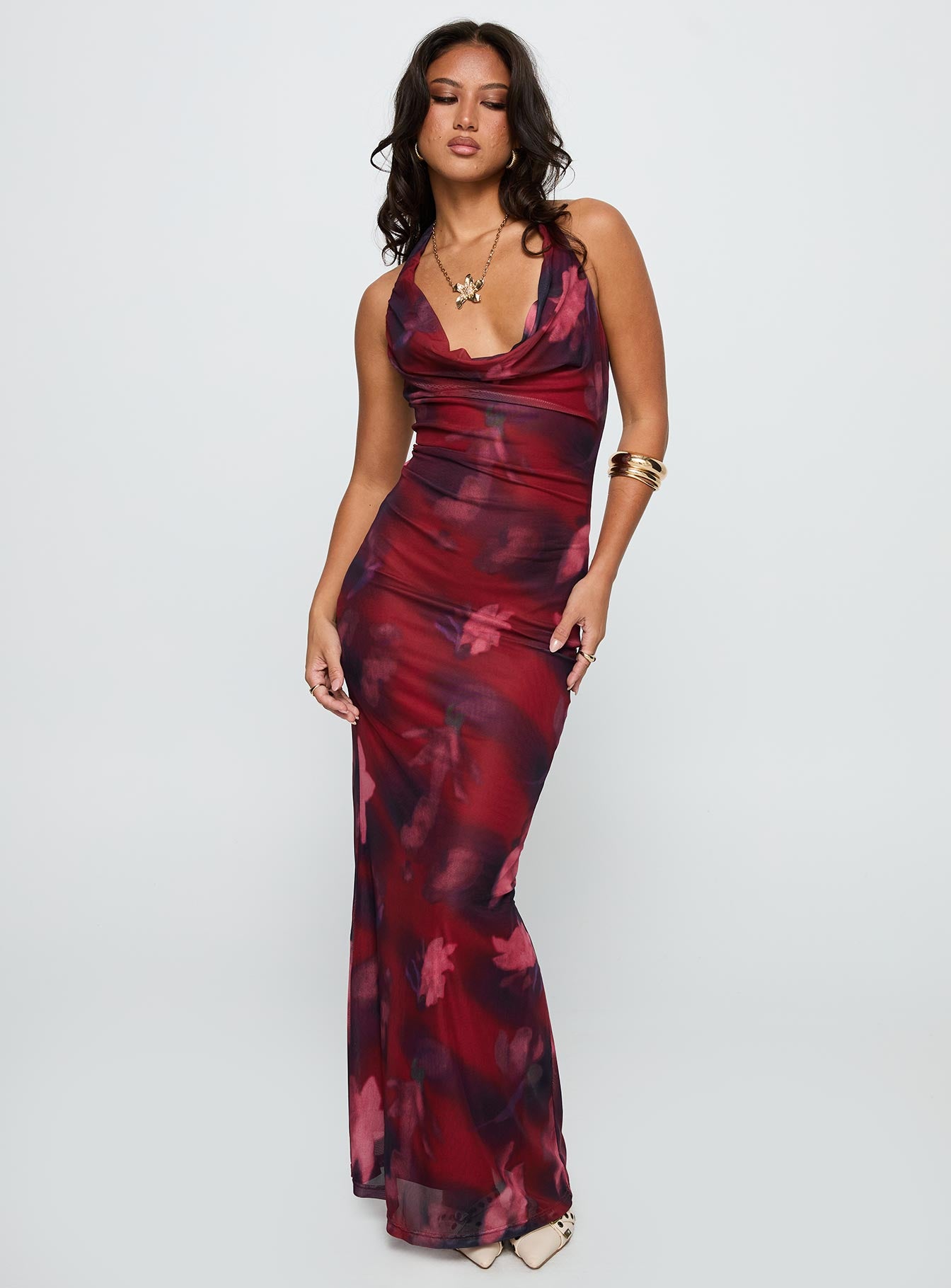 Alternative view of Vixyn Halter Maxi Dress Red Multi