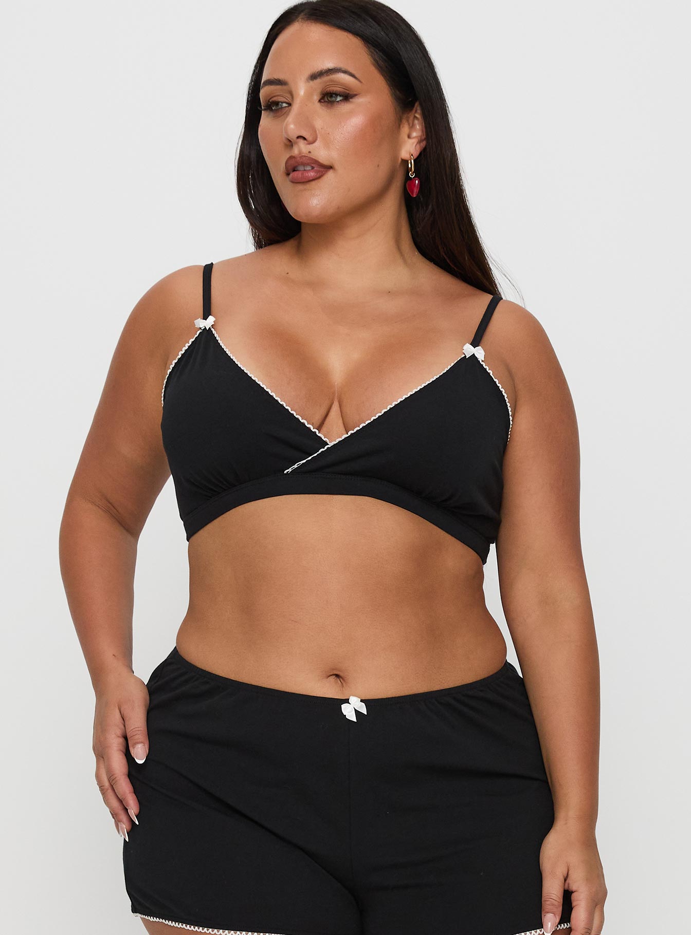 Alternative view of Slumber Jersey Sleep Bralette Black Curve