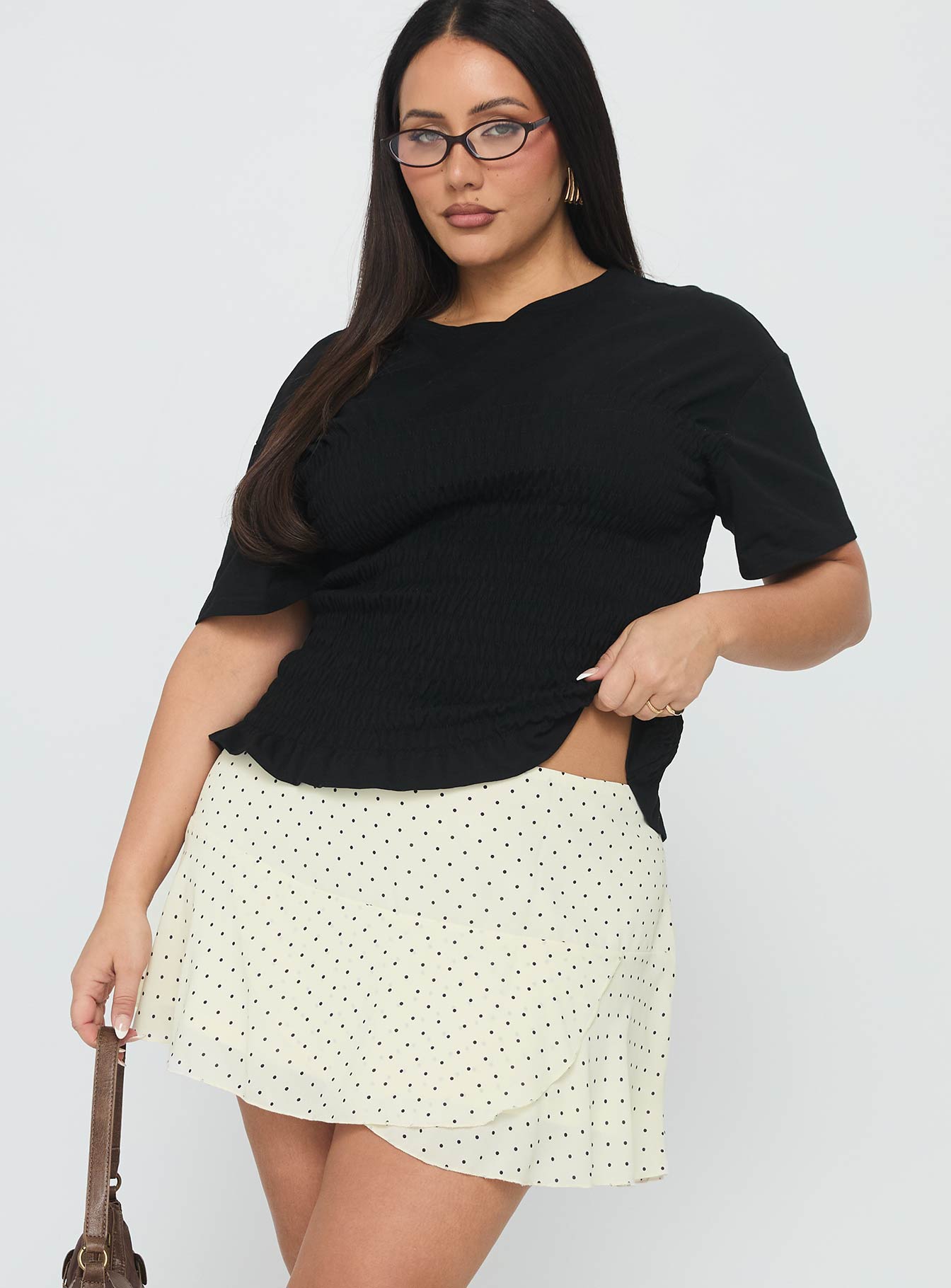 Sonsie Mini Skirt Cream Curve - Image 2