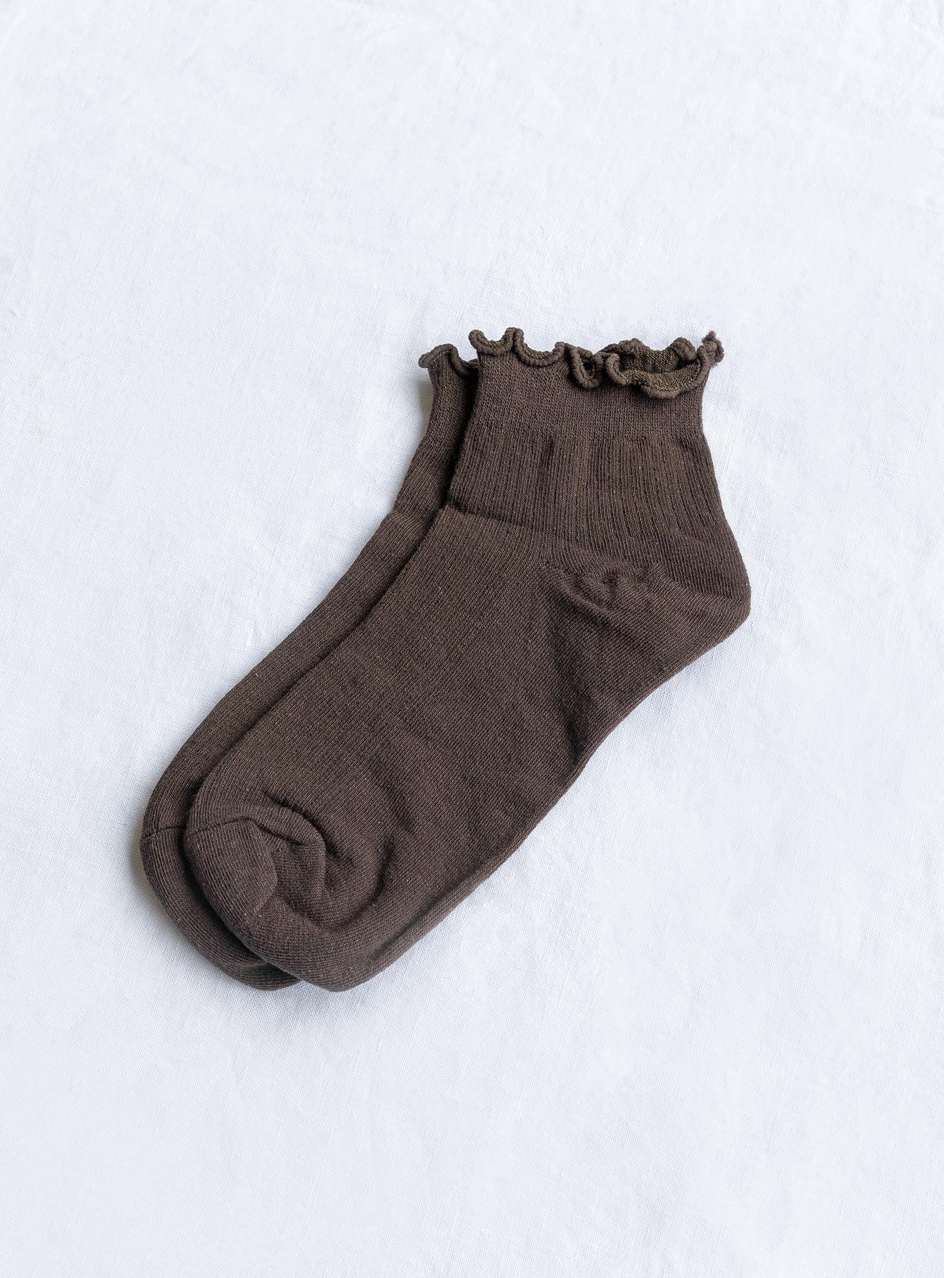 Alternative view of Ribbed Ruffle Socks Mushroom
