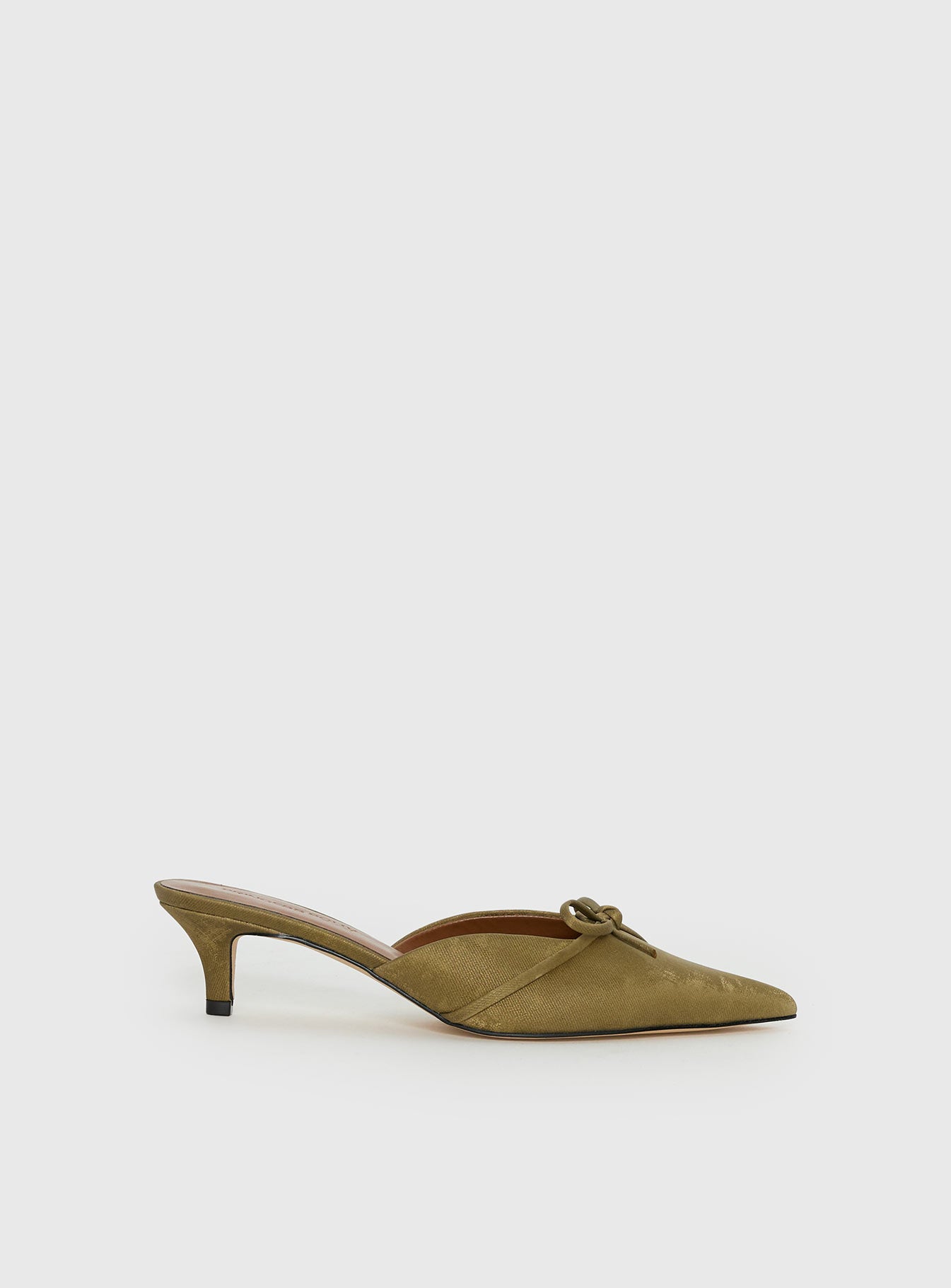 Alternative view of Unrivaled Pointed Toe Faux Suede Heels Green