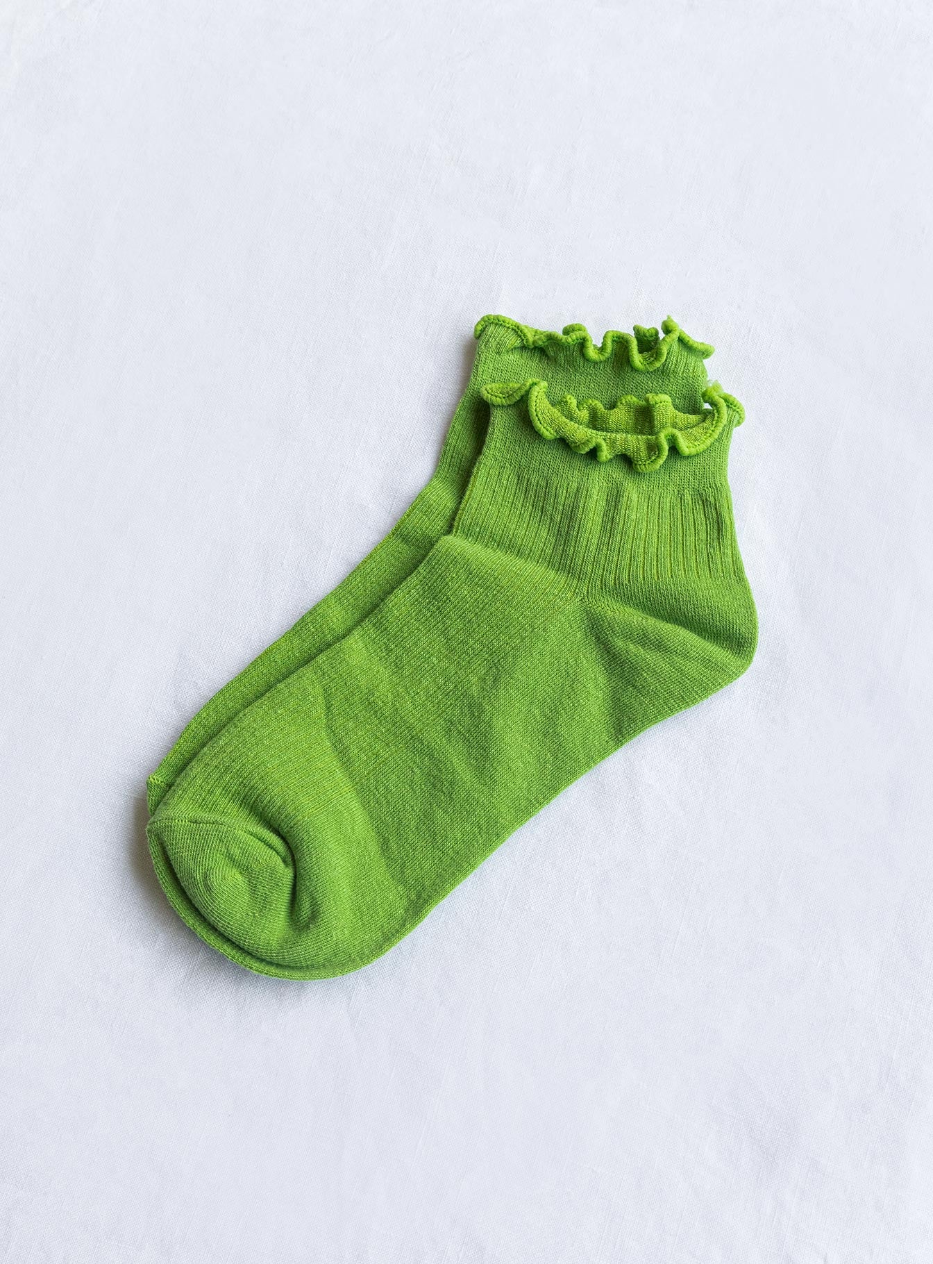 Alternative view of Ribbed Ruffle Socks Matcha