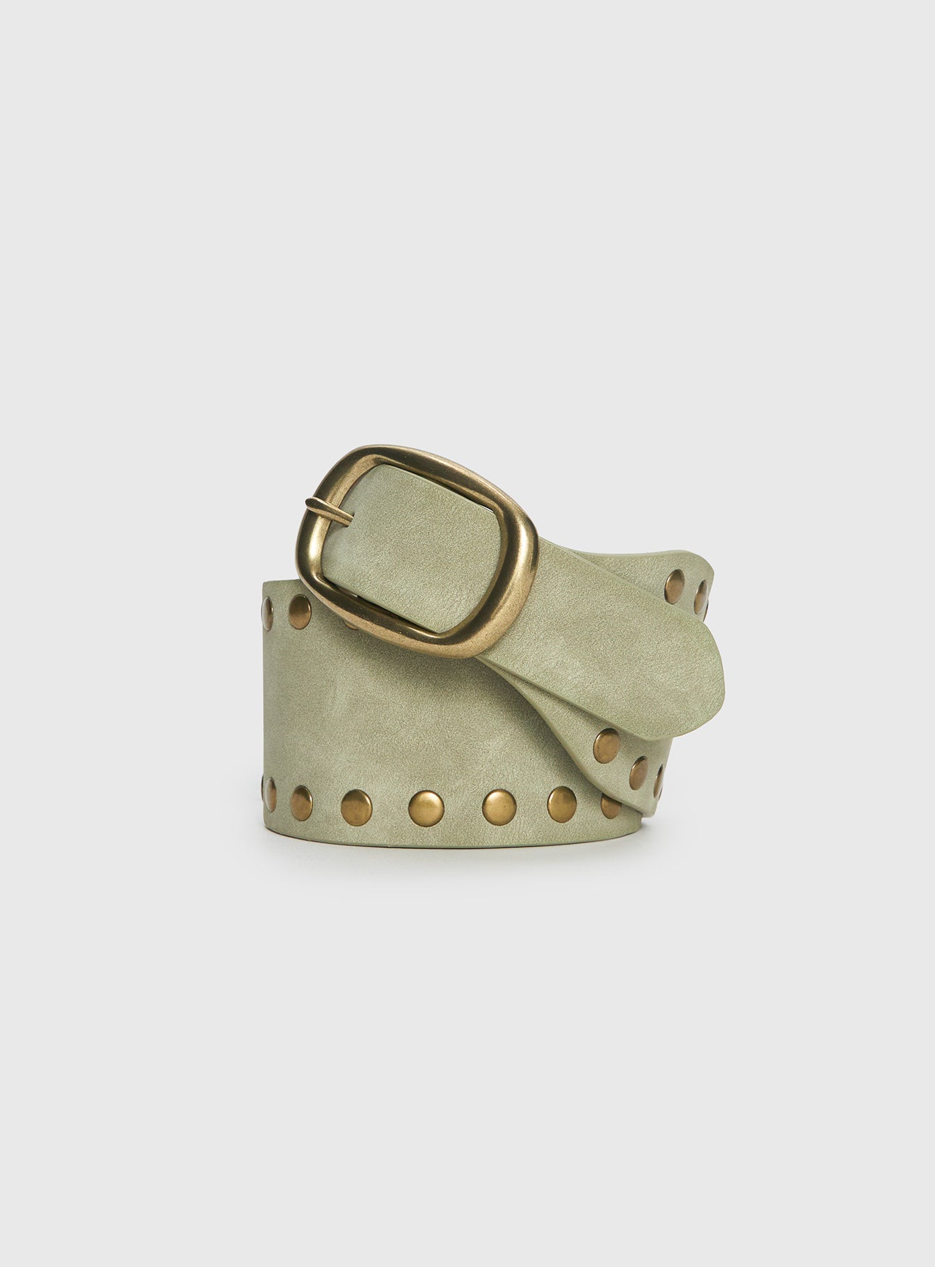 Alternative view of Spheres Stud Belt Sage / Gold