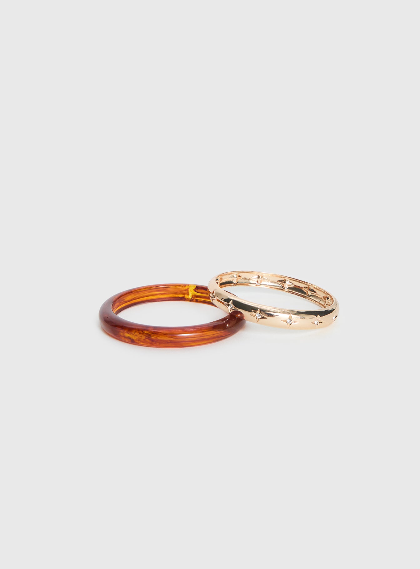 Alternative view of Rhi Rhi Diamante Resin Cuff Pack Brown / Gold