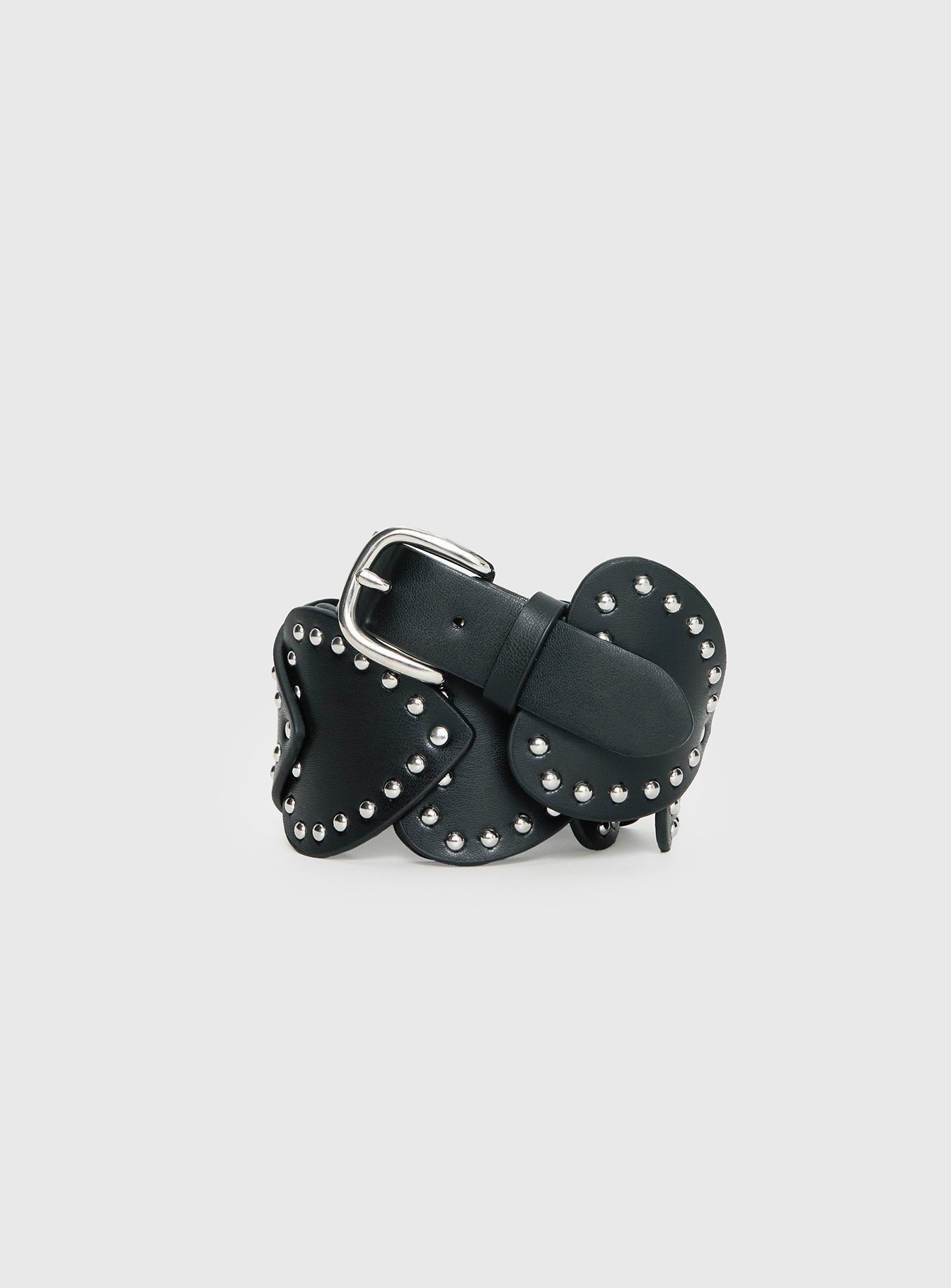 Alternative view of Running Wild Faux Leather Heart Belt Black