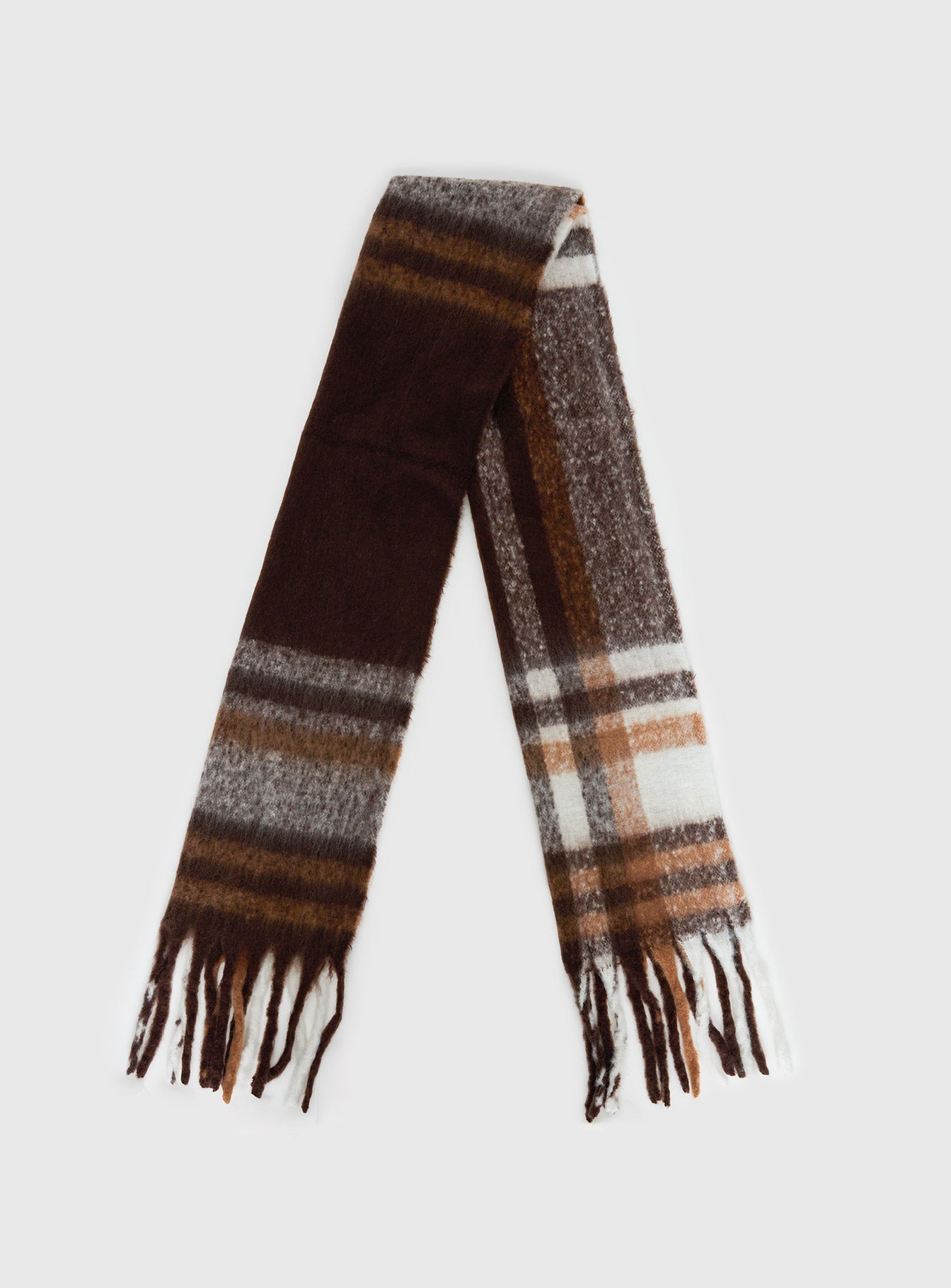 Alternative view of Warm Welcome Scarf Brown Plaid