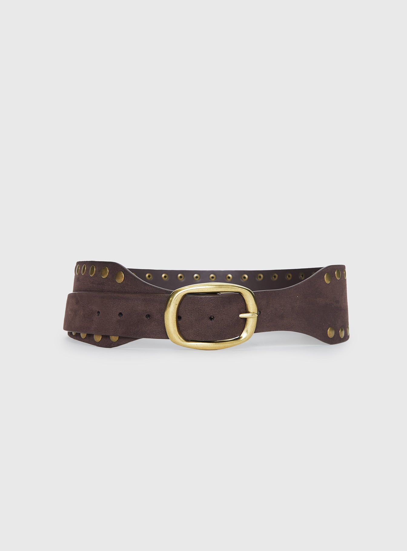 Alternative view of Spheres Stud Belt Dark Brown