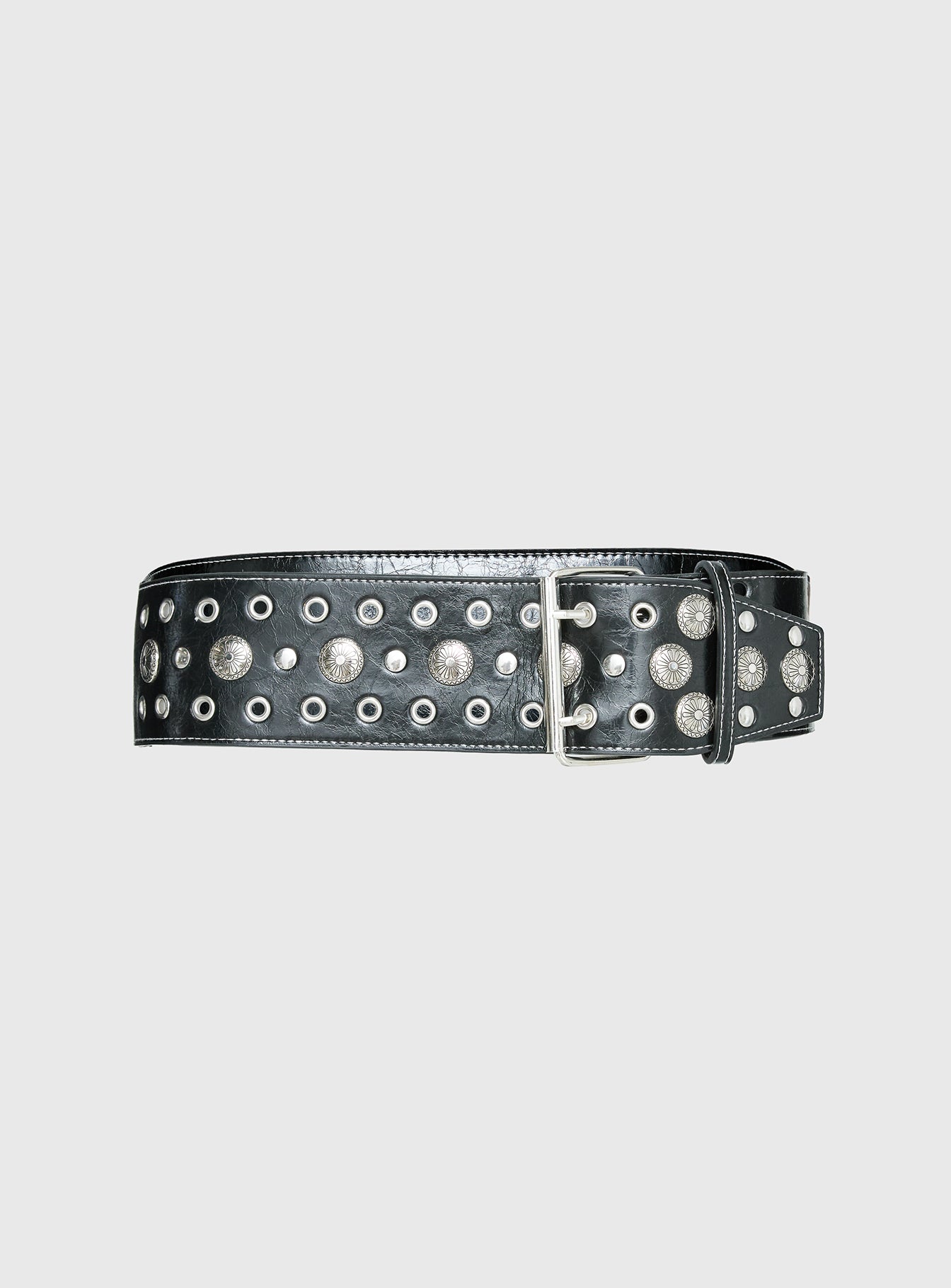 Alternative view of Rhomana Studded Belt Black