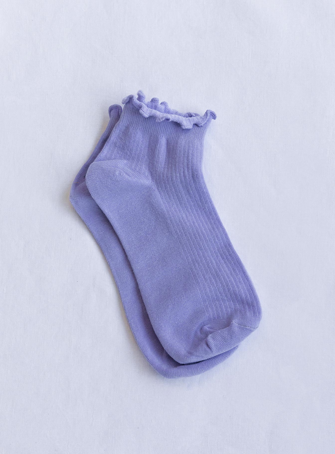 Alternative view of Ribbed Ruffle Socks Lilac
