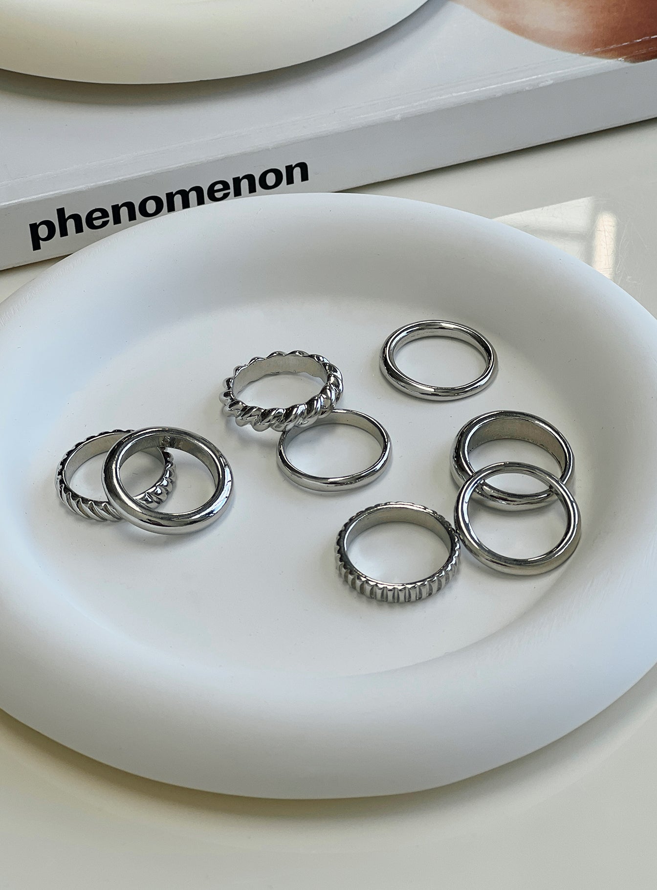 Alternative view of Strait Ring Pack Silver