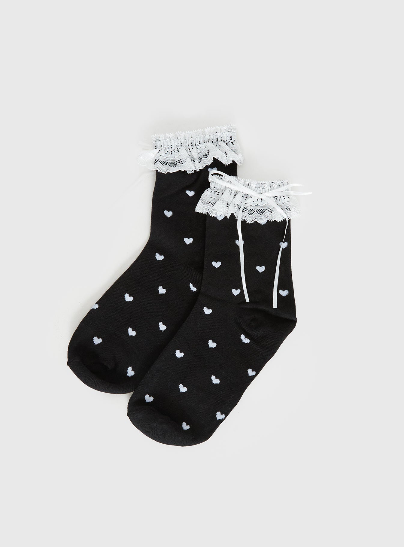 Alternative view of Reminisce Heart Detail Socks Black / White