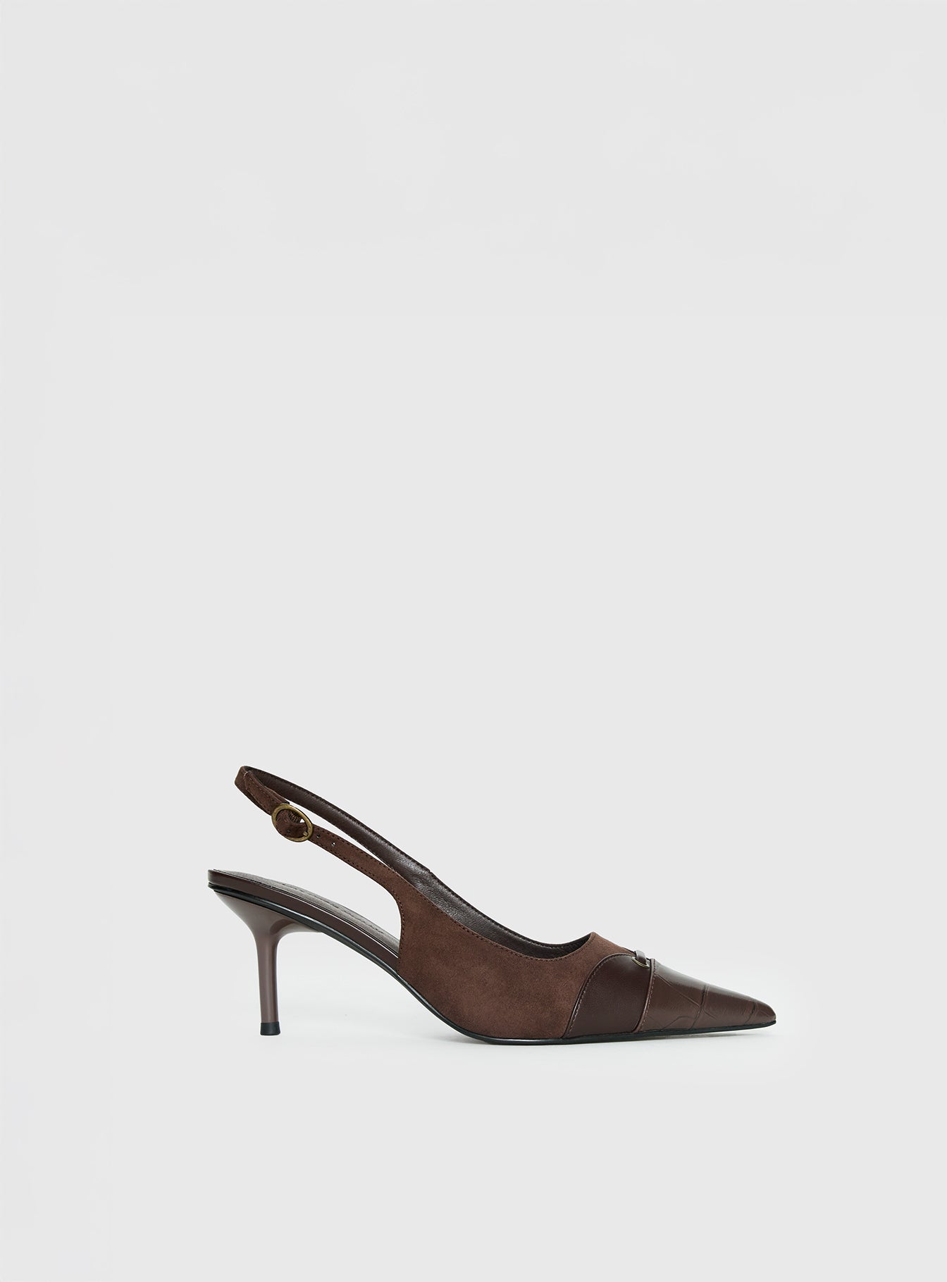 Alternative view of Tiptoe Slingback Heels Brown