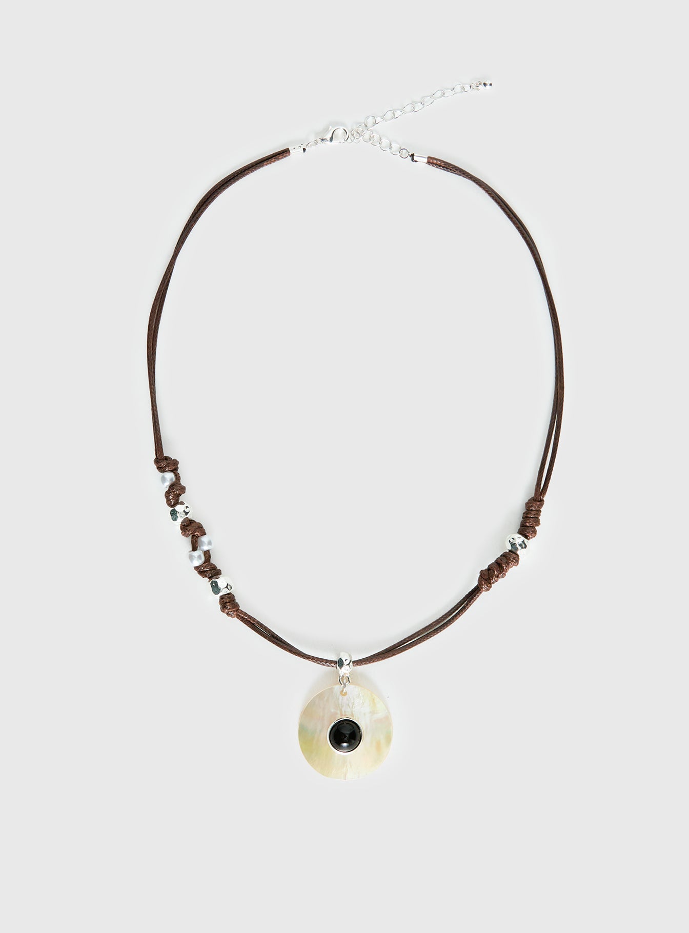 Alternative view of Saturn Returns Pendant Necklace Silver