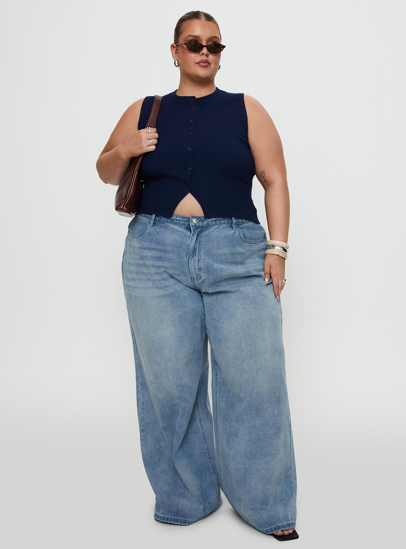 Alternative view of Suzu Sleeveless Knit Top Navy Curve