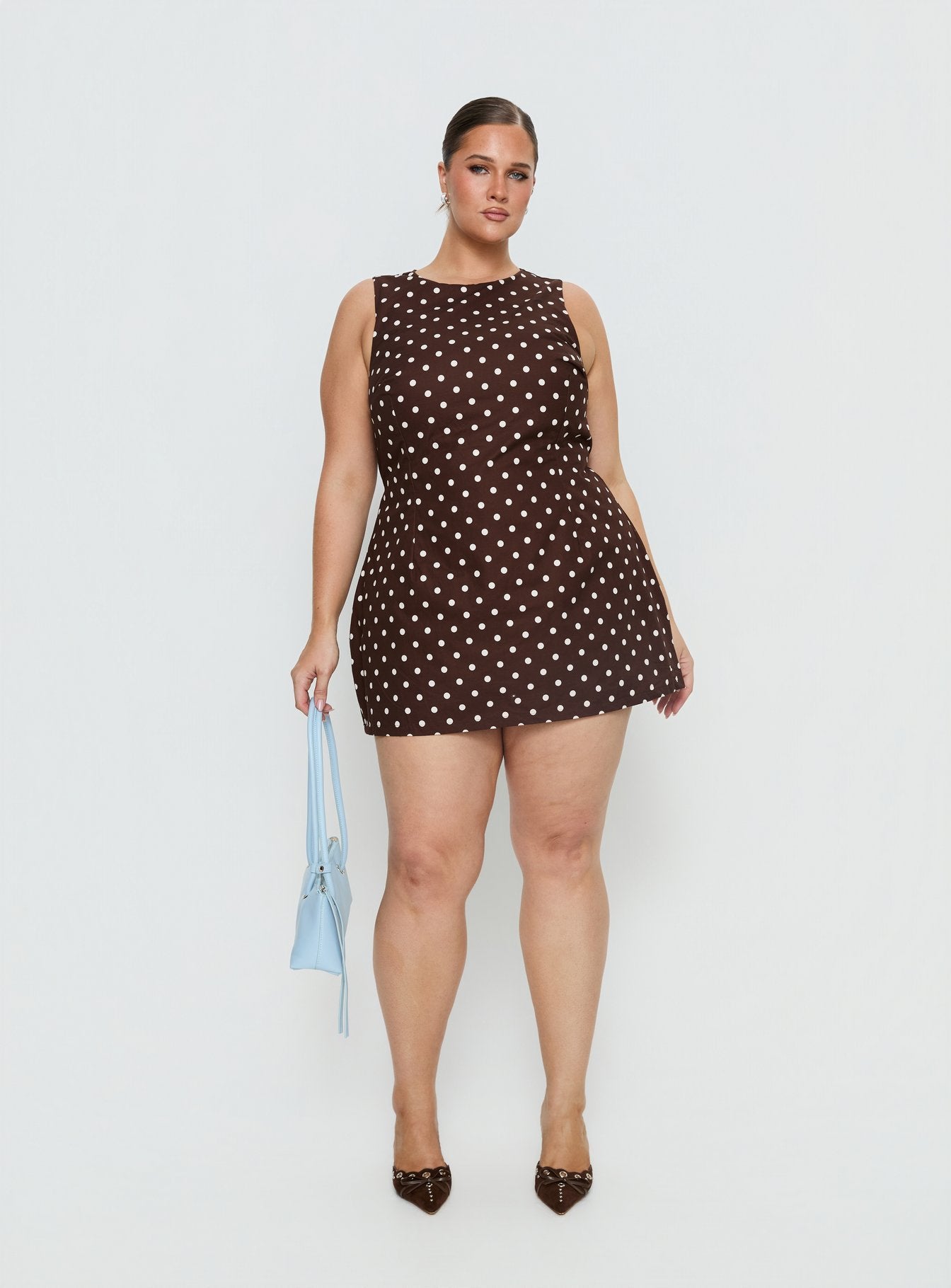 Yumiko Romper Brown Polka Curve - Image 3