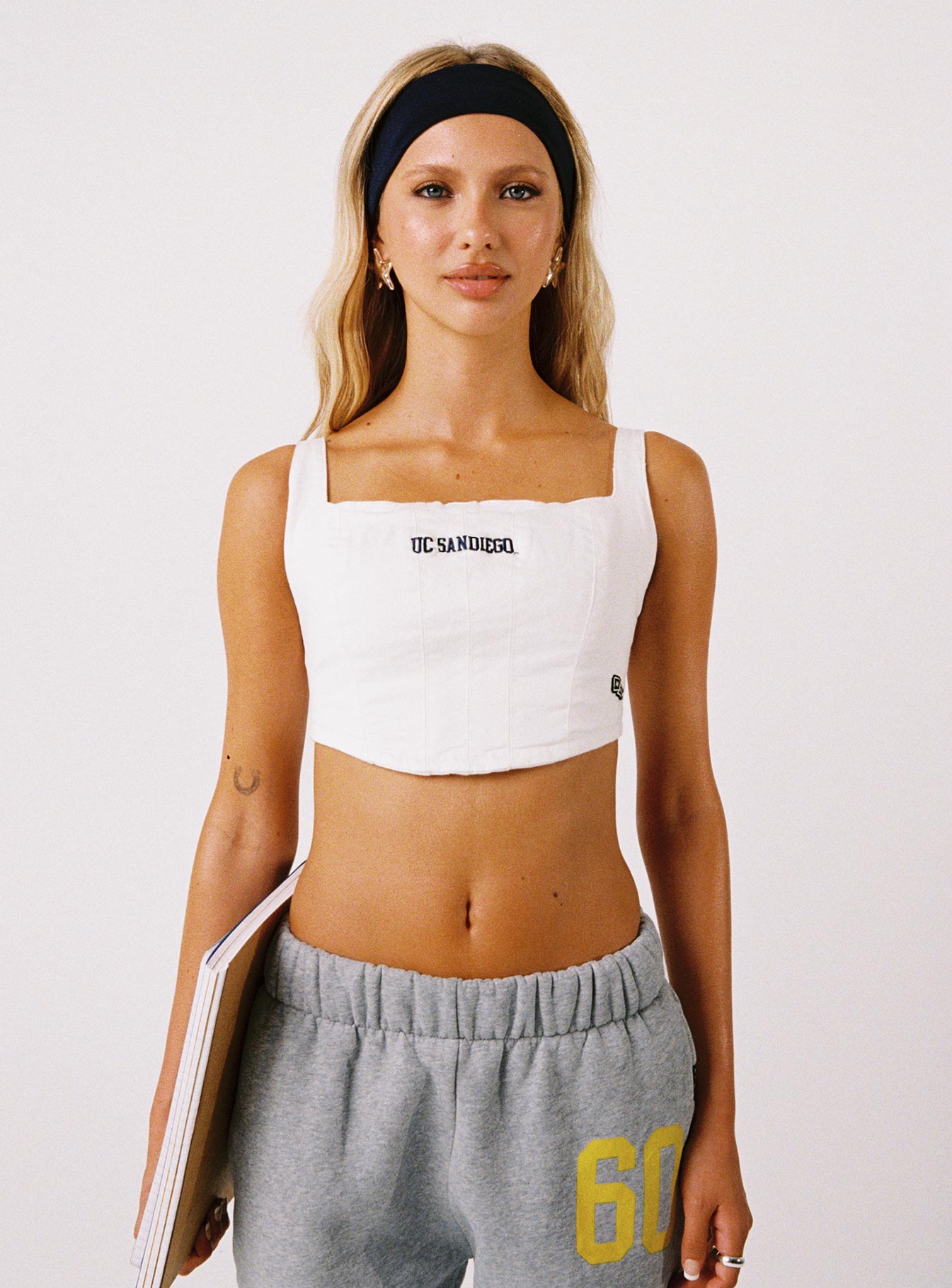 Alternative view of Ucsd Denim Corset Top White