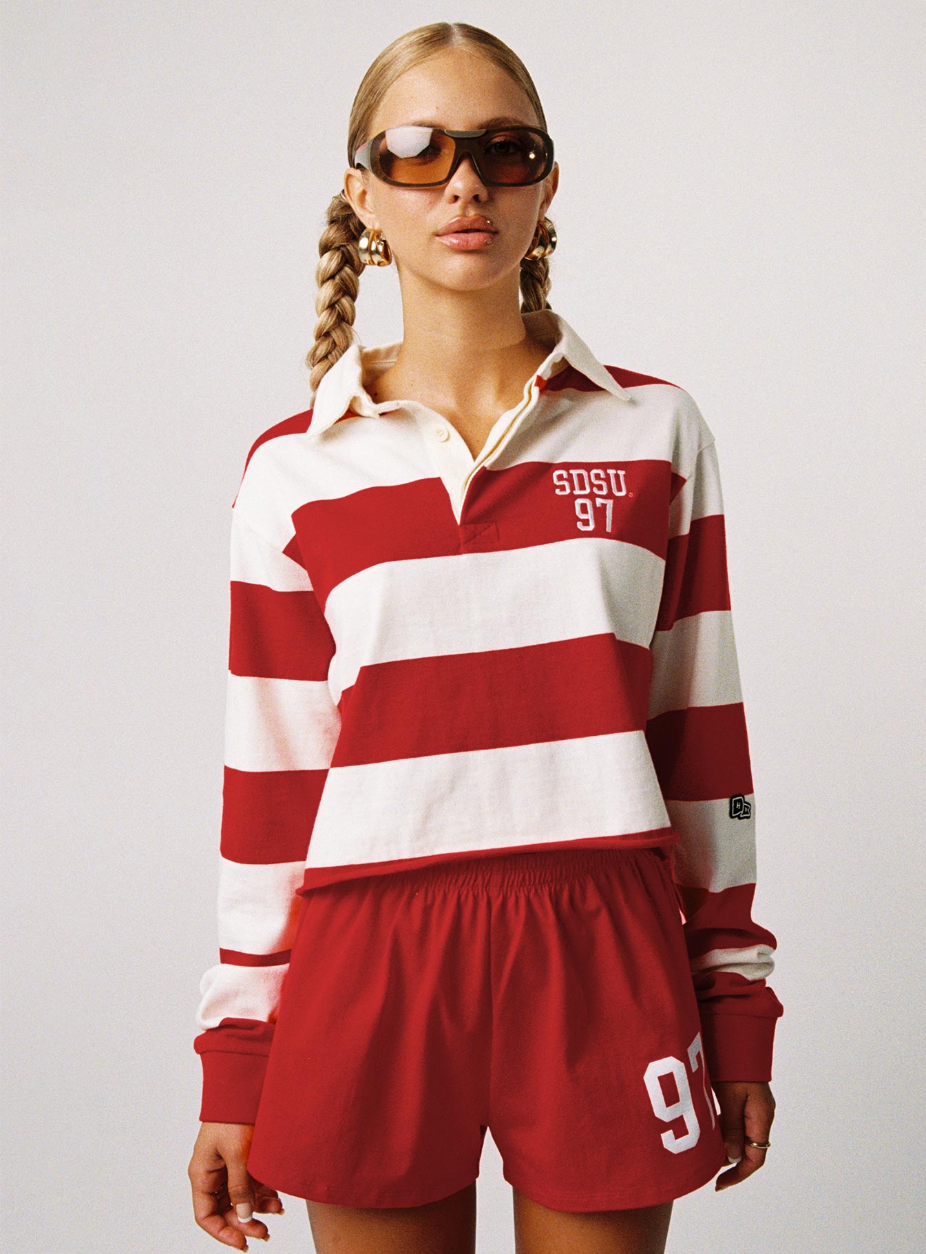 Alternative view of Sdsu Rugby Polo Red / White