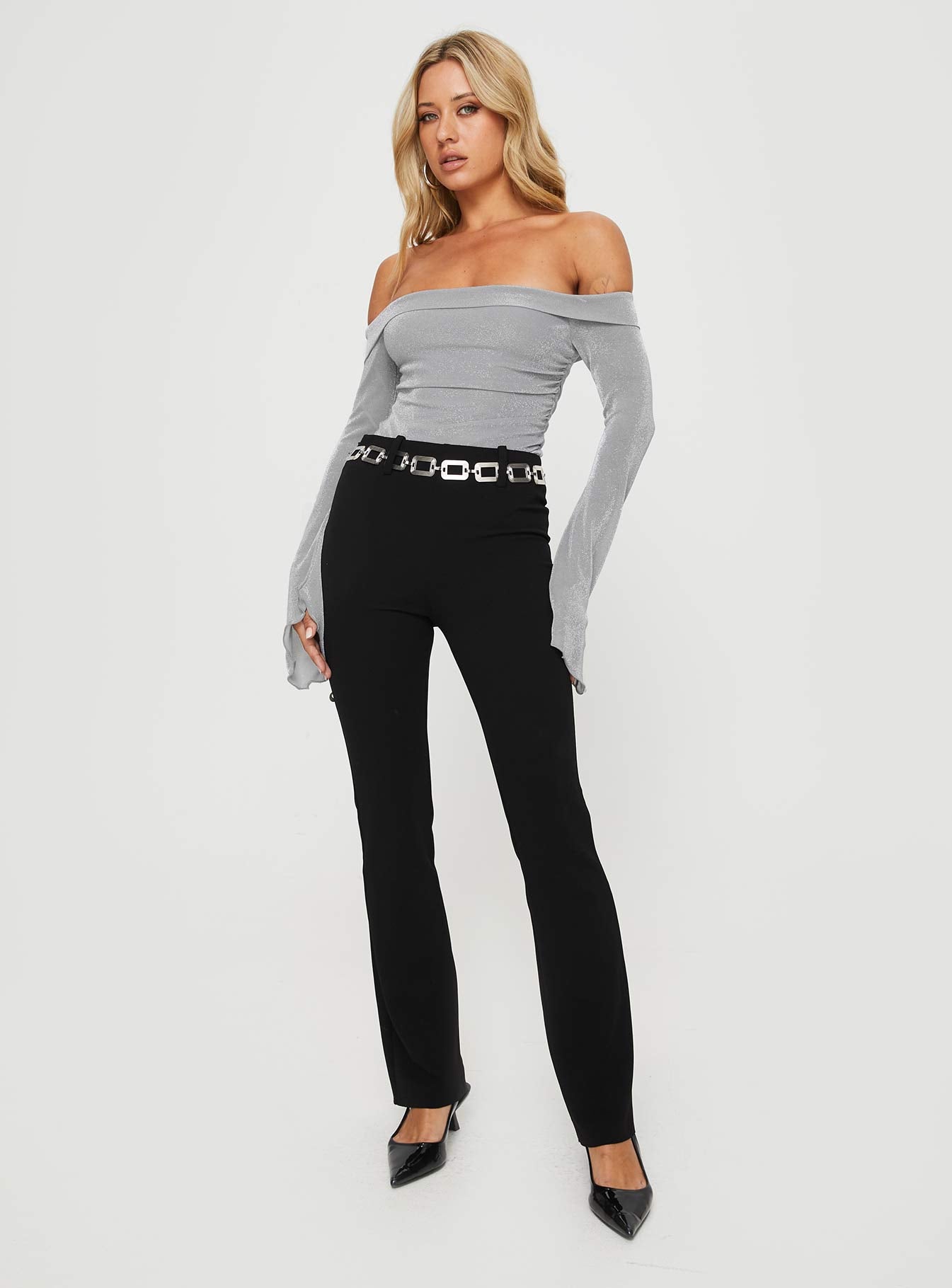 Alternative view of Tullo Off The Shoulder Bodysuit Grey