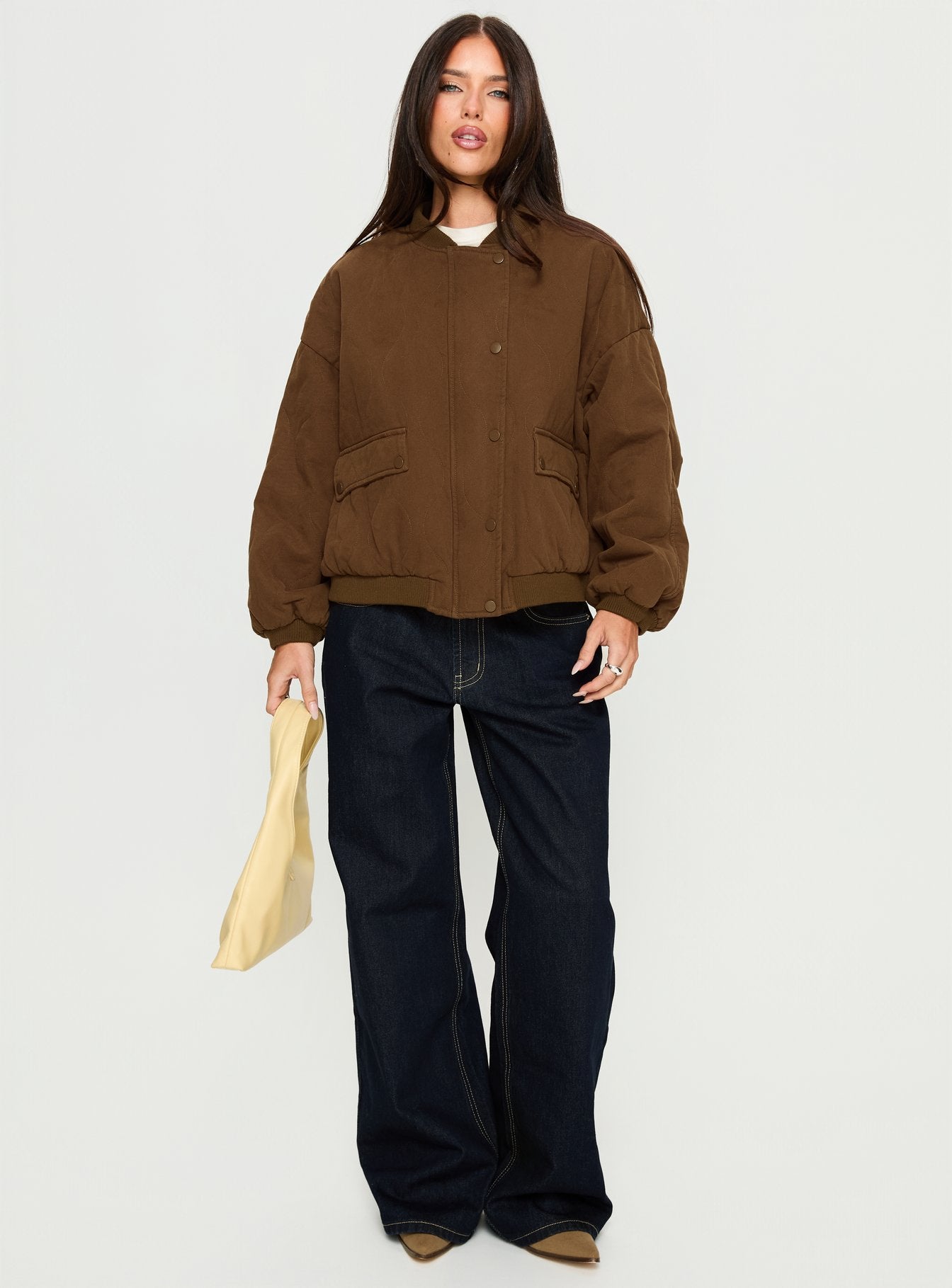 Alternative view of Stick Season Quilted Jacket Brown