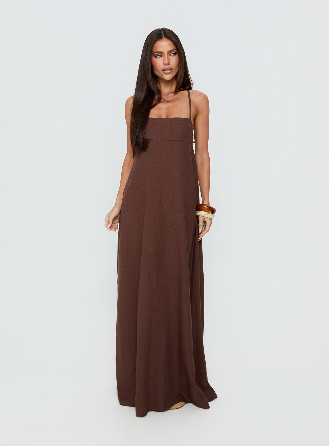Alternative view of Solie Tie Back Maxi Dress Chocolate