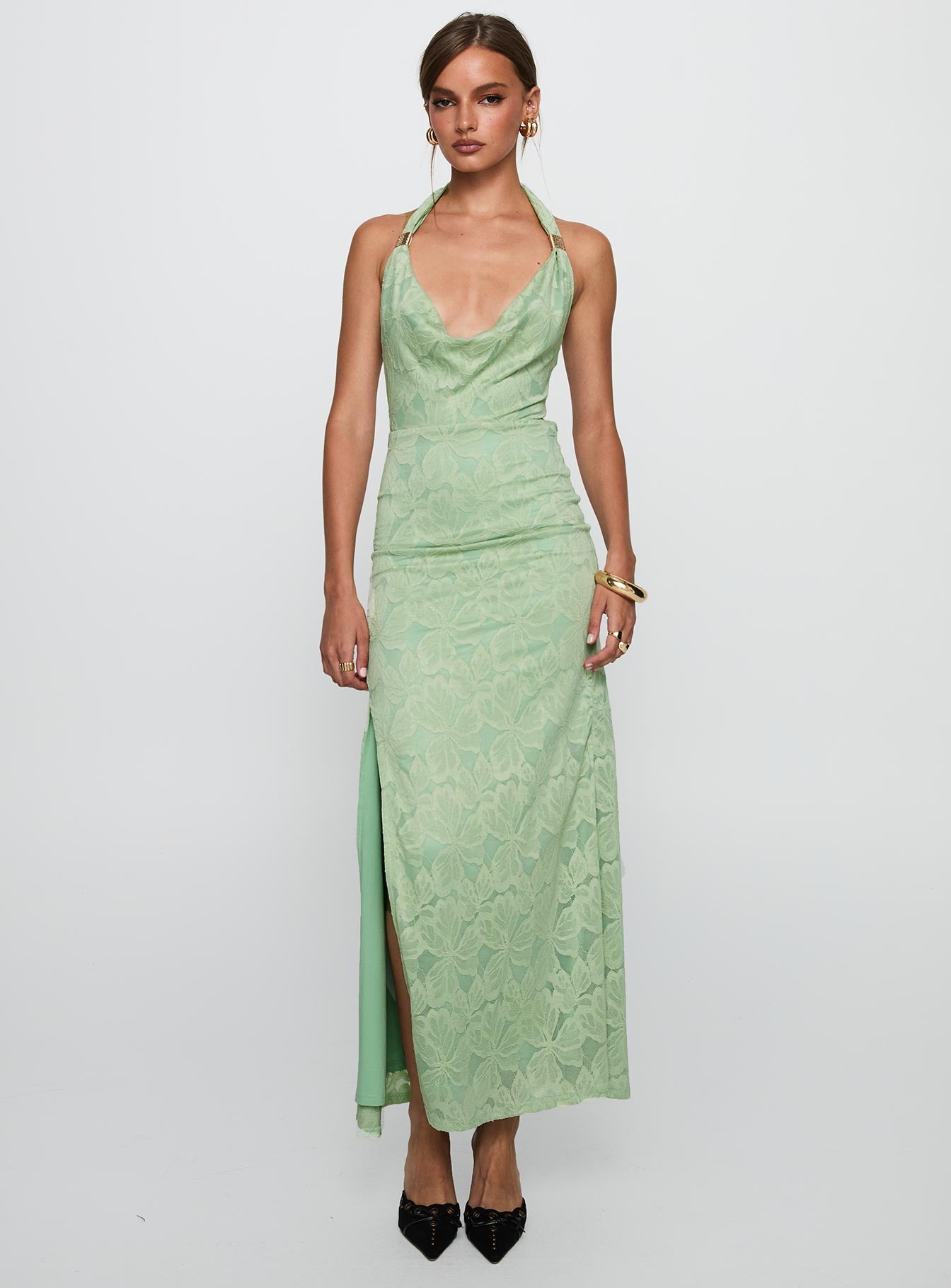 Alternative view of Starfall Halter Maxi Dress Sage