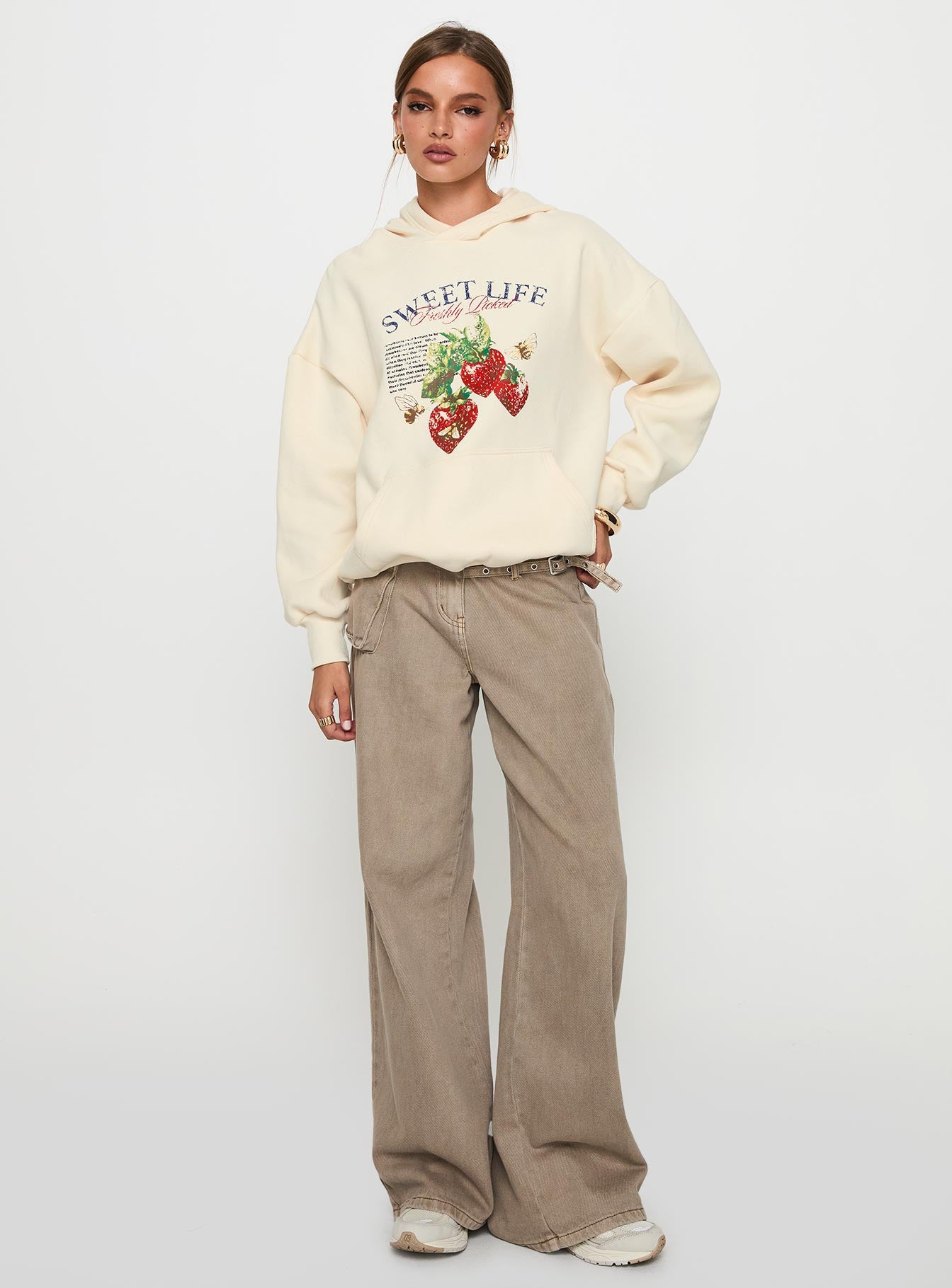 Sweet Life Graphic Sweater Cream - Image 3