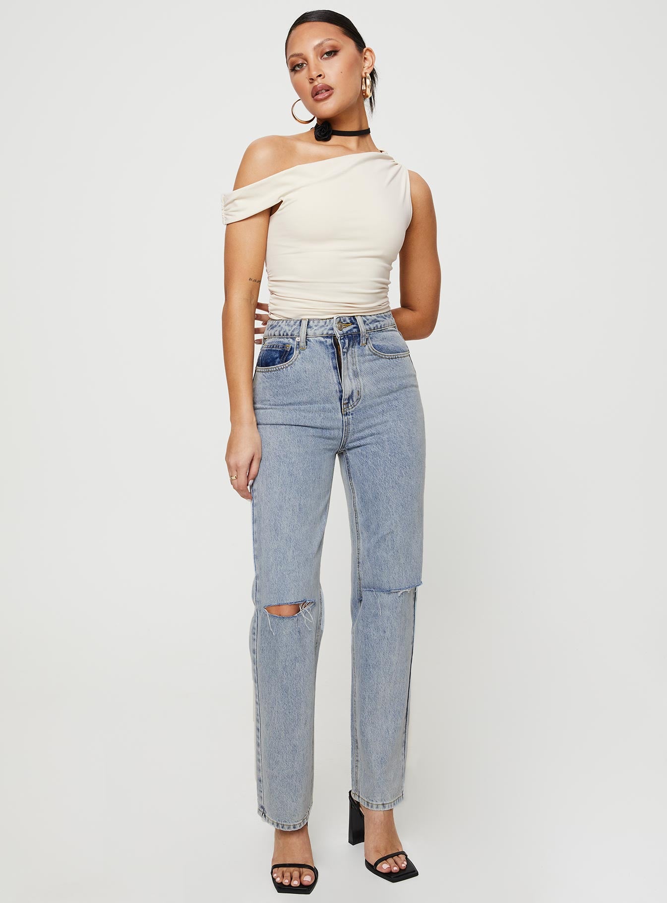 Alternative view of Holland High Rise Straight Leg Jeans Denim
