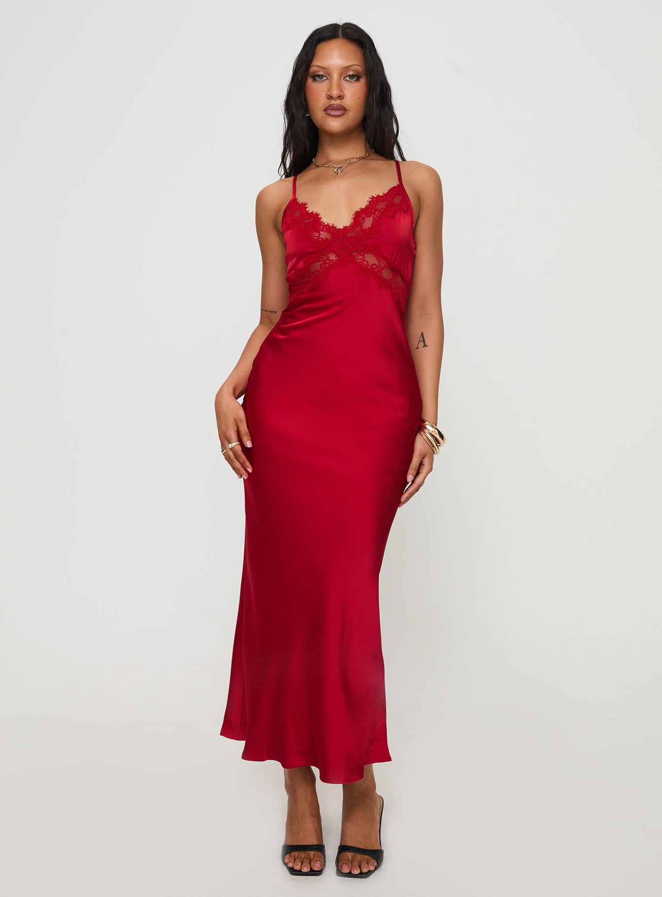 Alternative view of Treasure Bias Cut Maxi Dress Red