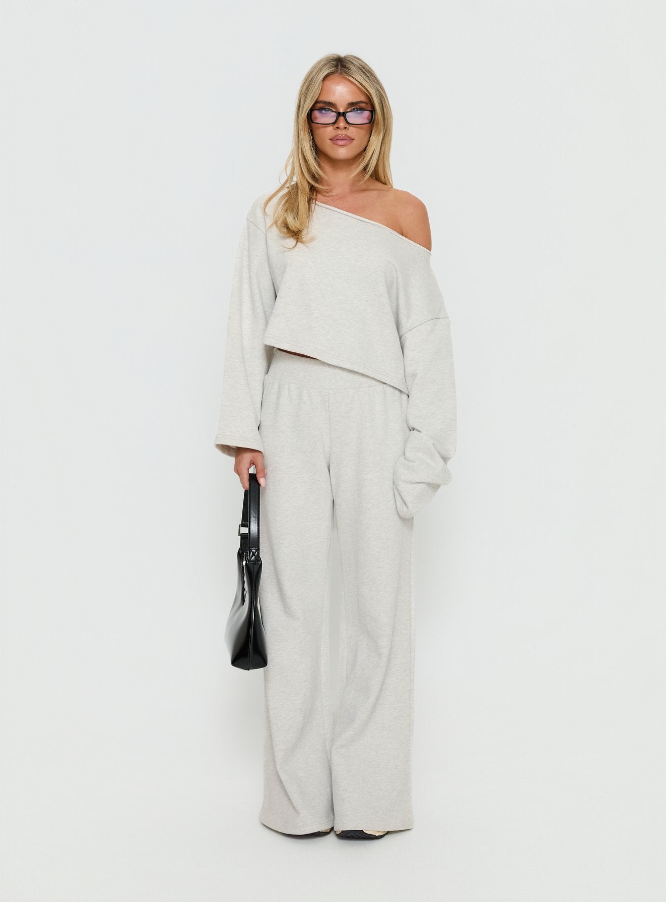 Retreat Raw Edge Off Shoulder Jumper Snow Marle - Image 7