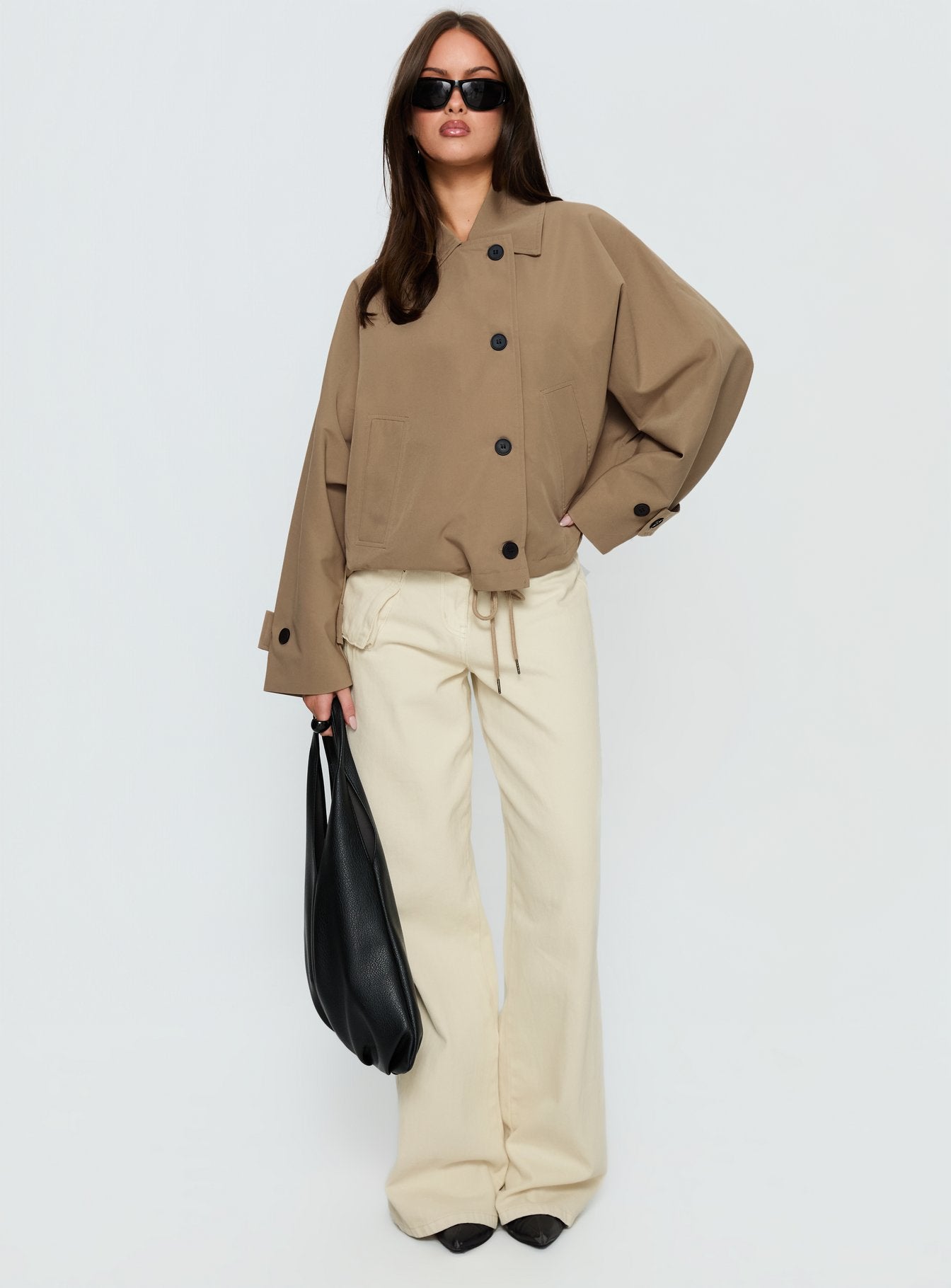 Alternative view of Sandria Cropped Trench Coat Beige