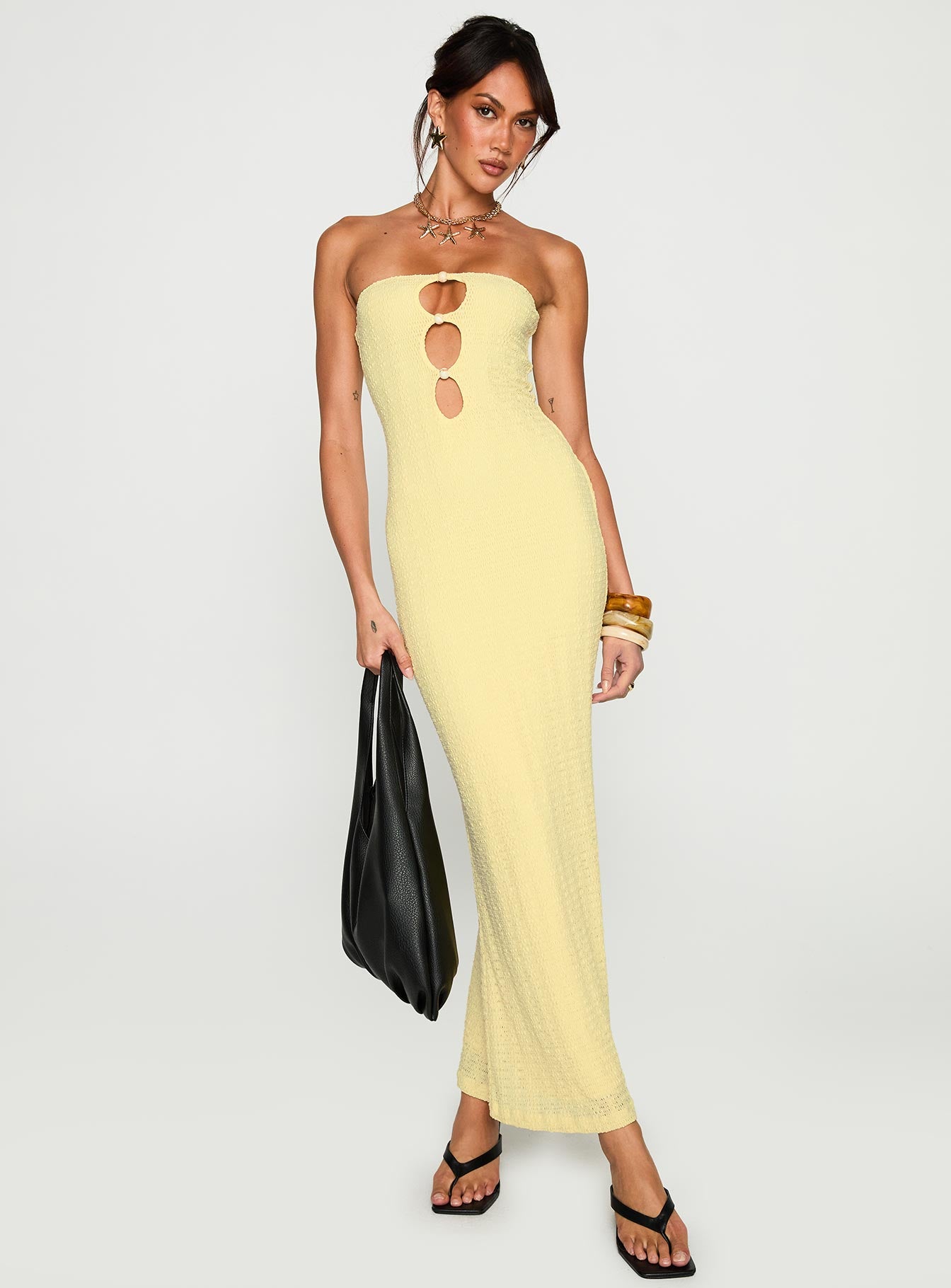 Alternative view of Saijana Strapless Maxi Dress Lemon