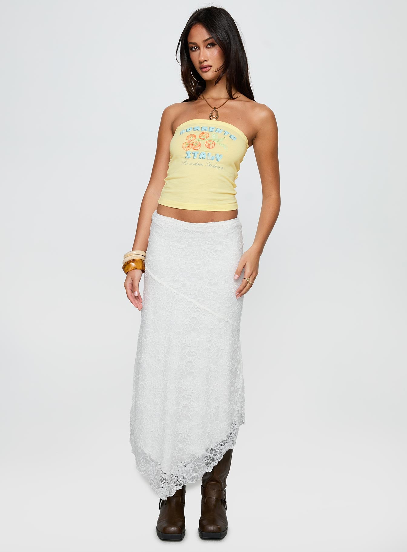 Alternative view of Sorrento Italy Strapless Top Yellow