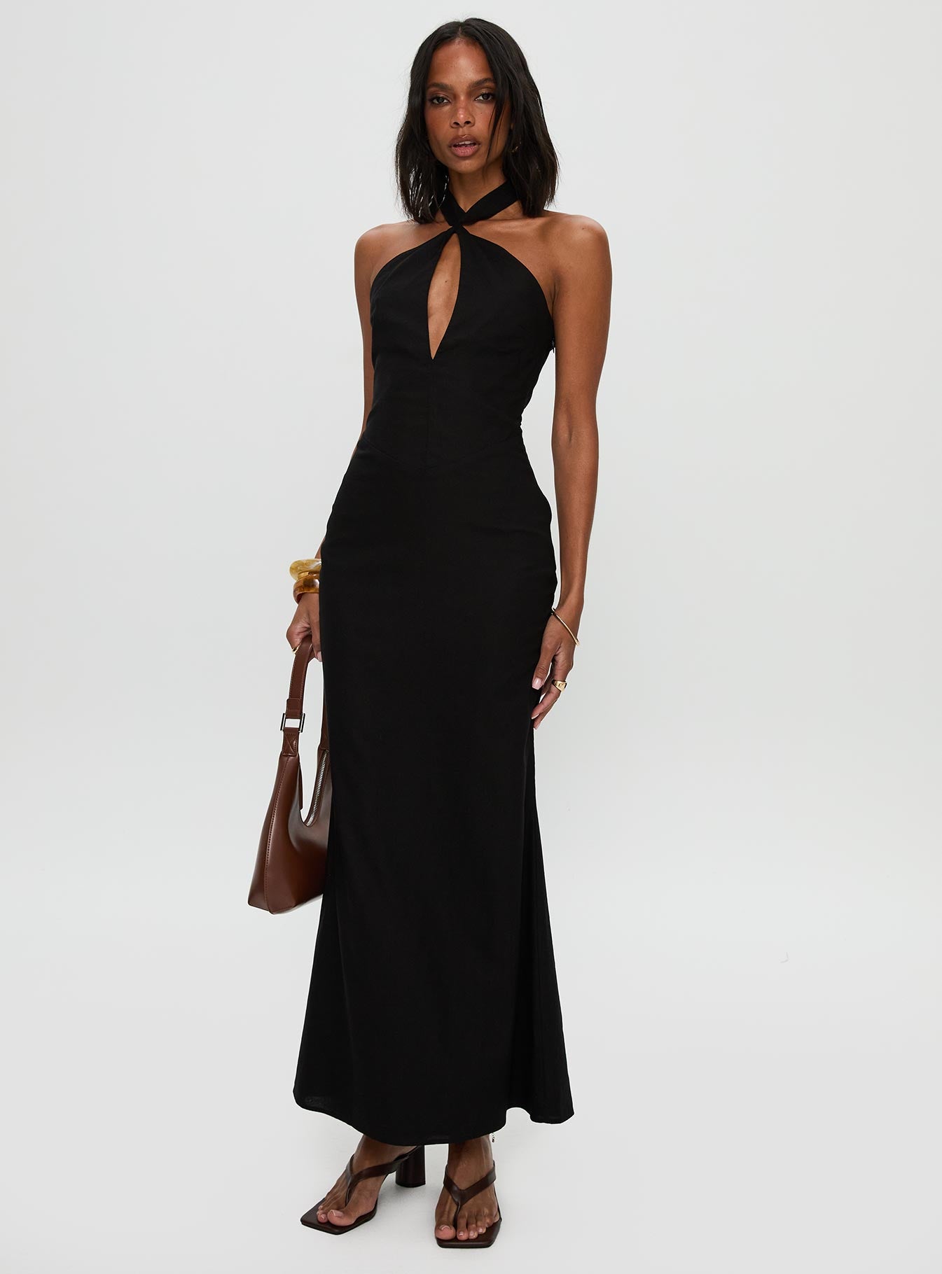 Alternative view of Rapture Halter Maxi Dress Black