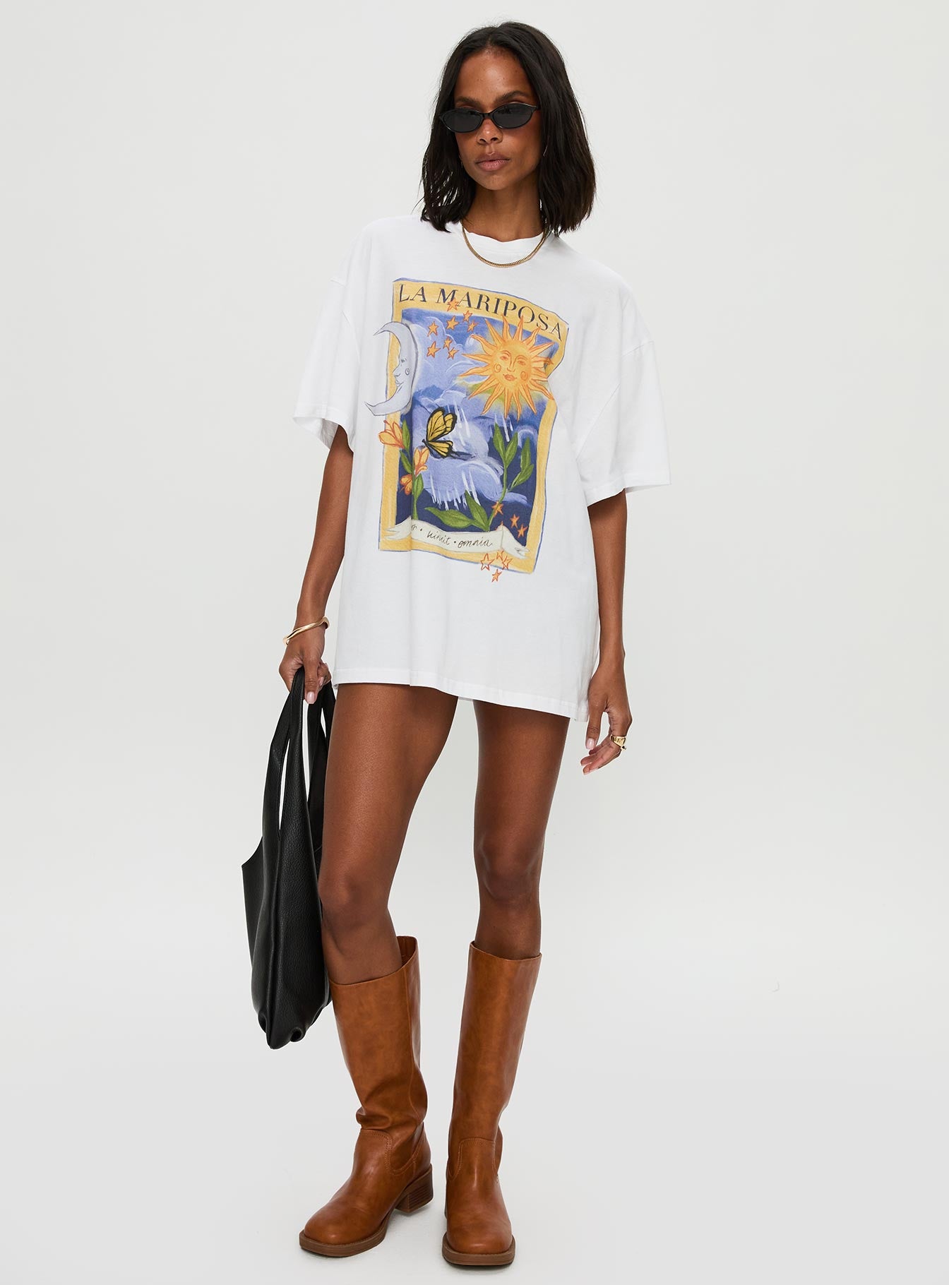Tarot Card Oversized Graphic Top White / Multi - Image 3