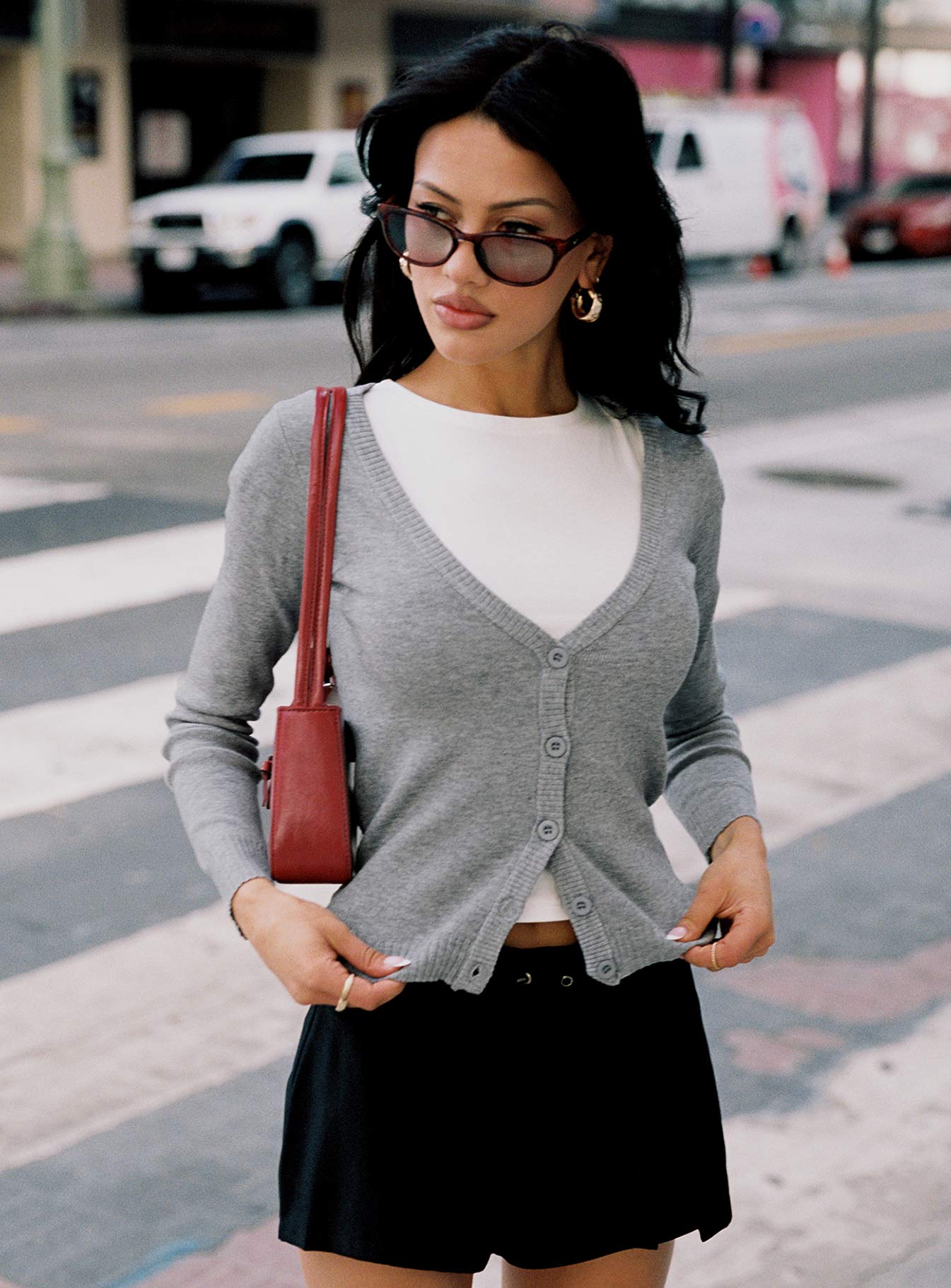 Alternative view of York Cardigan Grey Marle