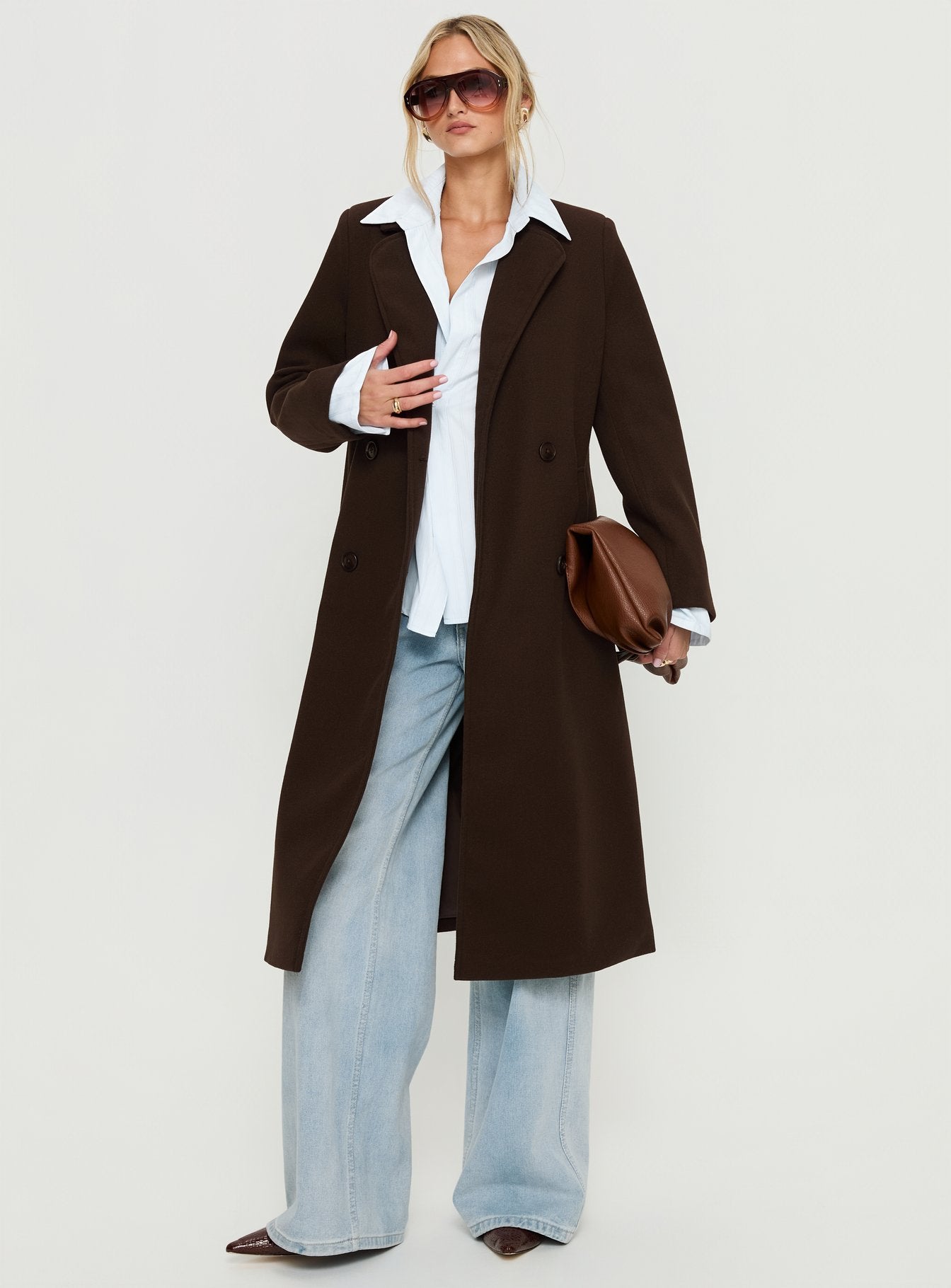 Alternative view of Prolific Longline Coat Brown