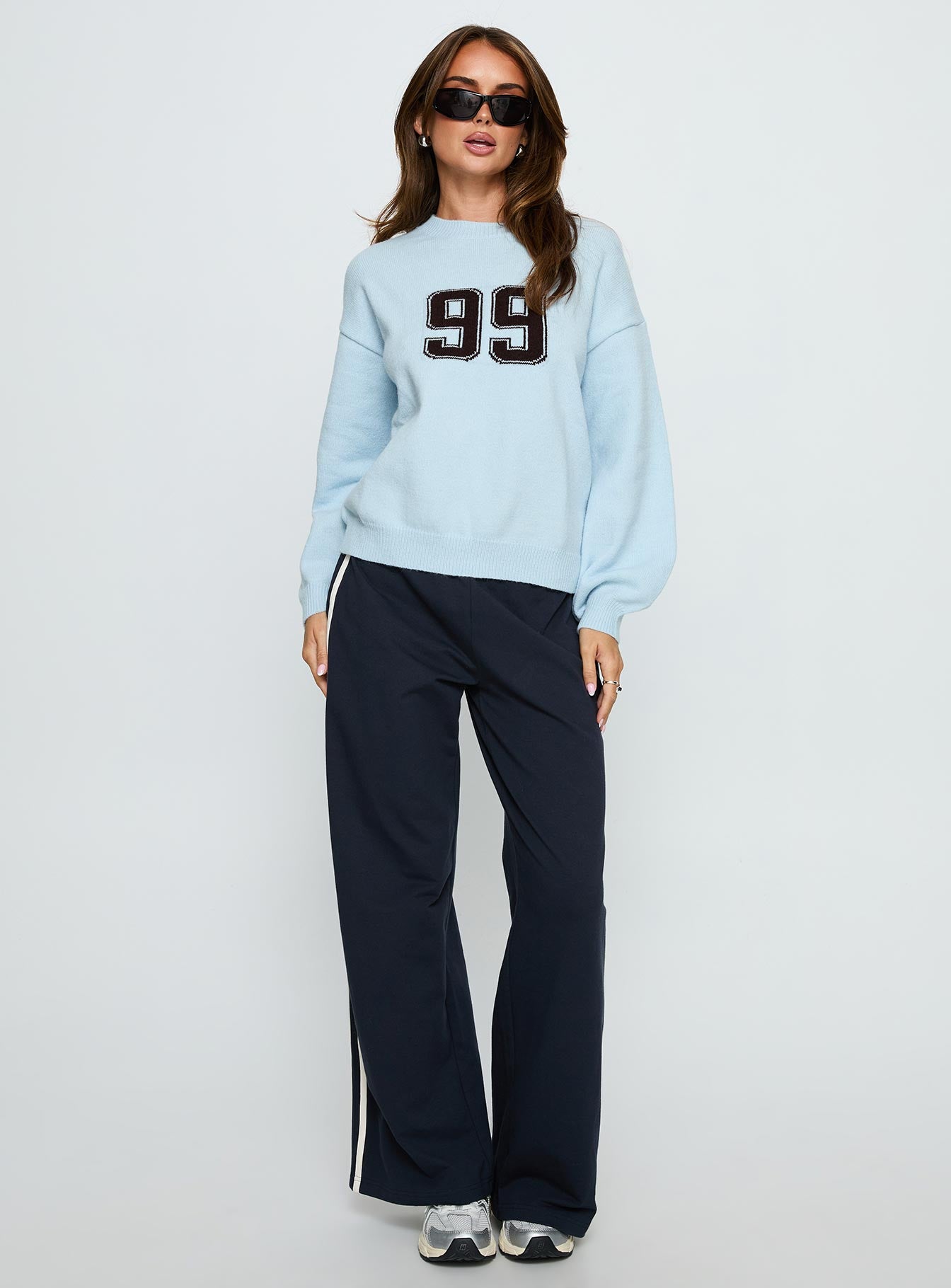 Alternative view of Ranee Graphic Knit Sweater Blue