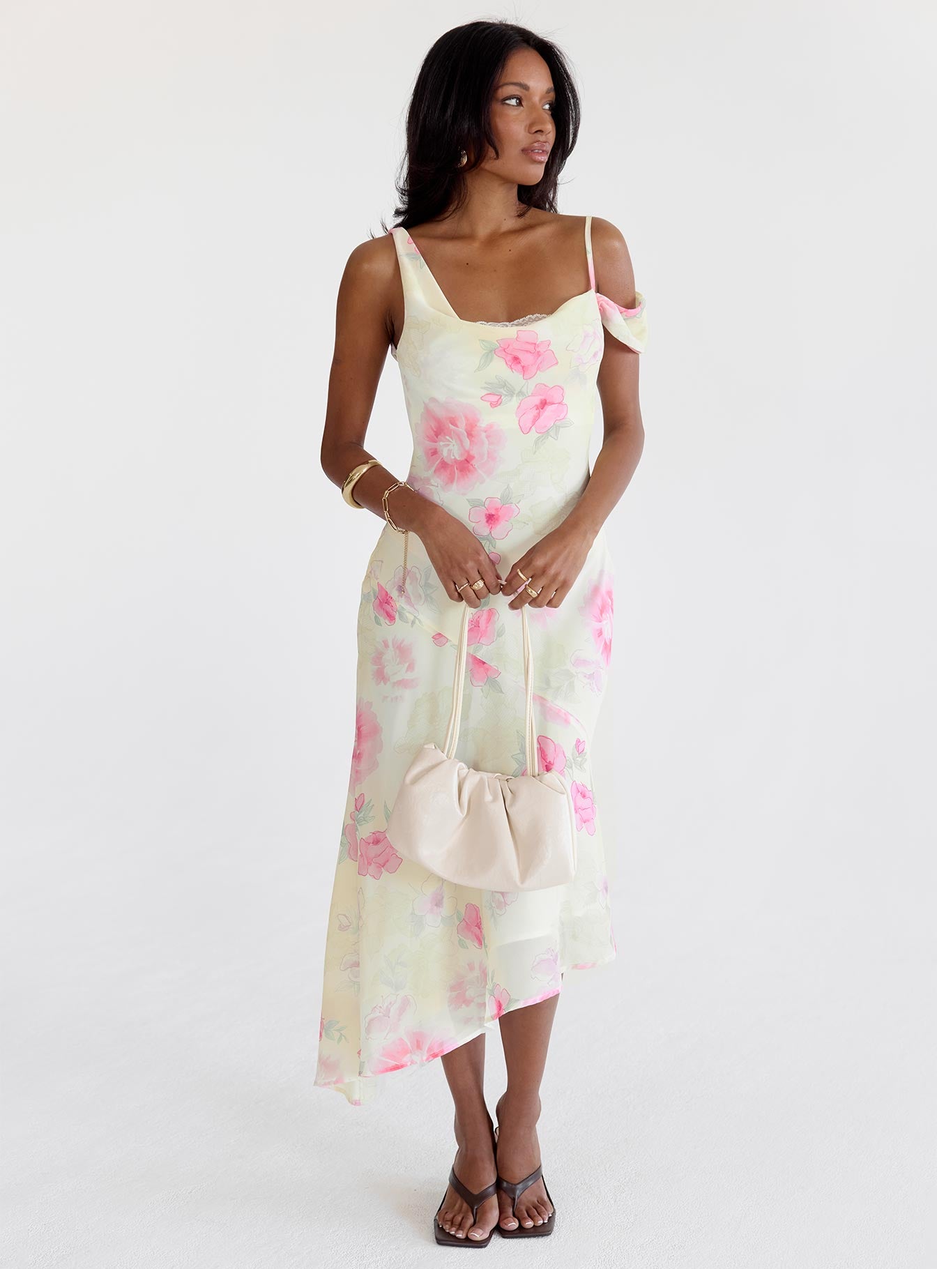 Alternative view of Somebody Like Me Asymmetrical Midi Dress Pink Floral