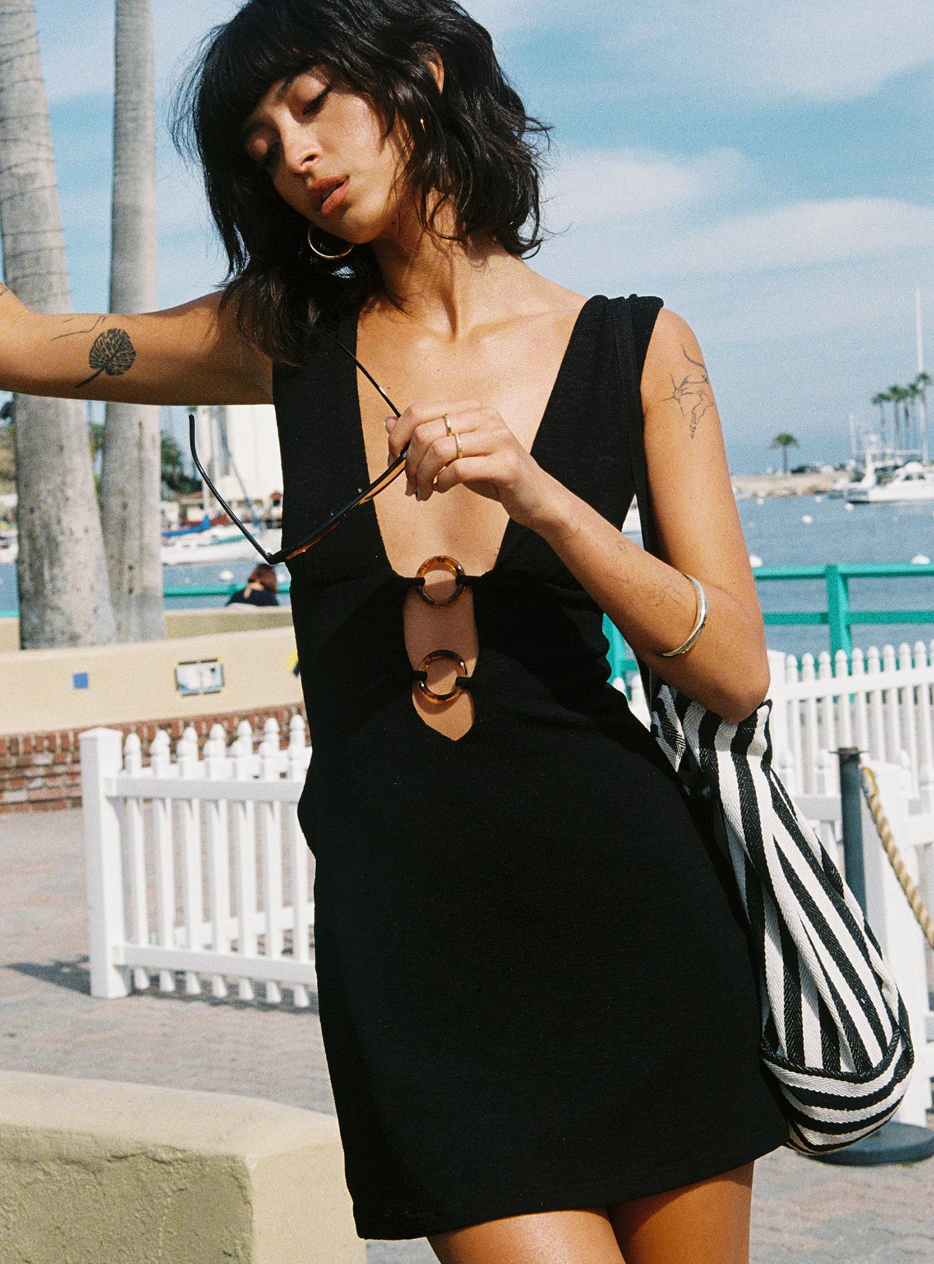 Alternative view of Steward Halter Mini Dress Black Tall