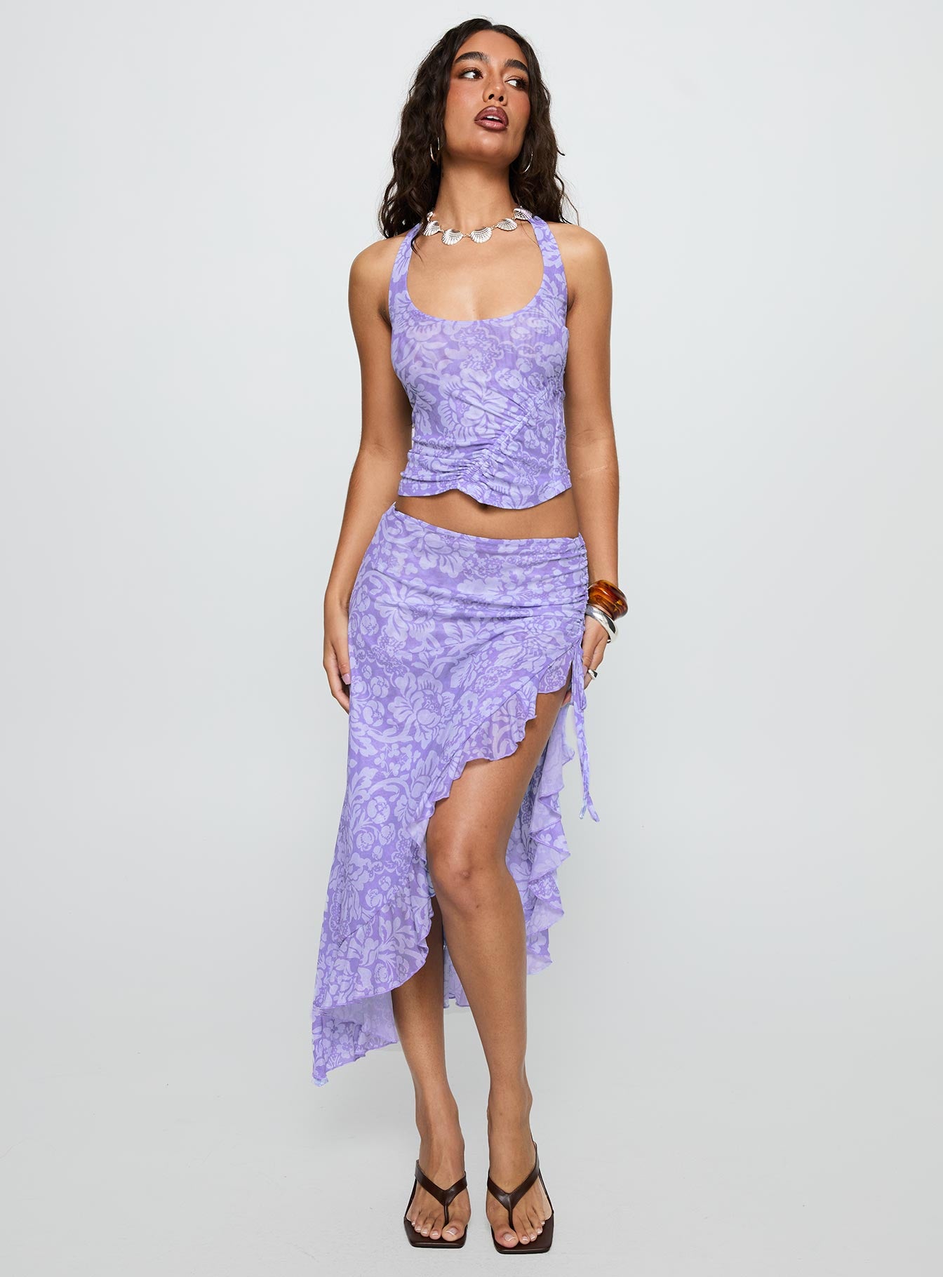 Rains And Pours Mesh Set Purple Floral - Image 3