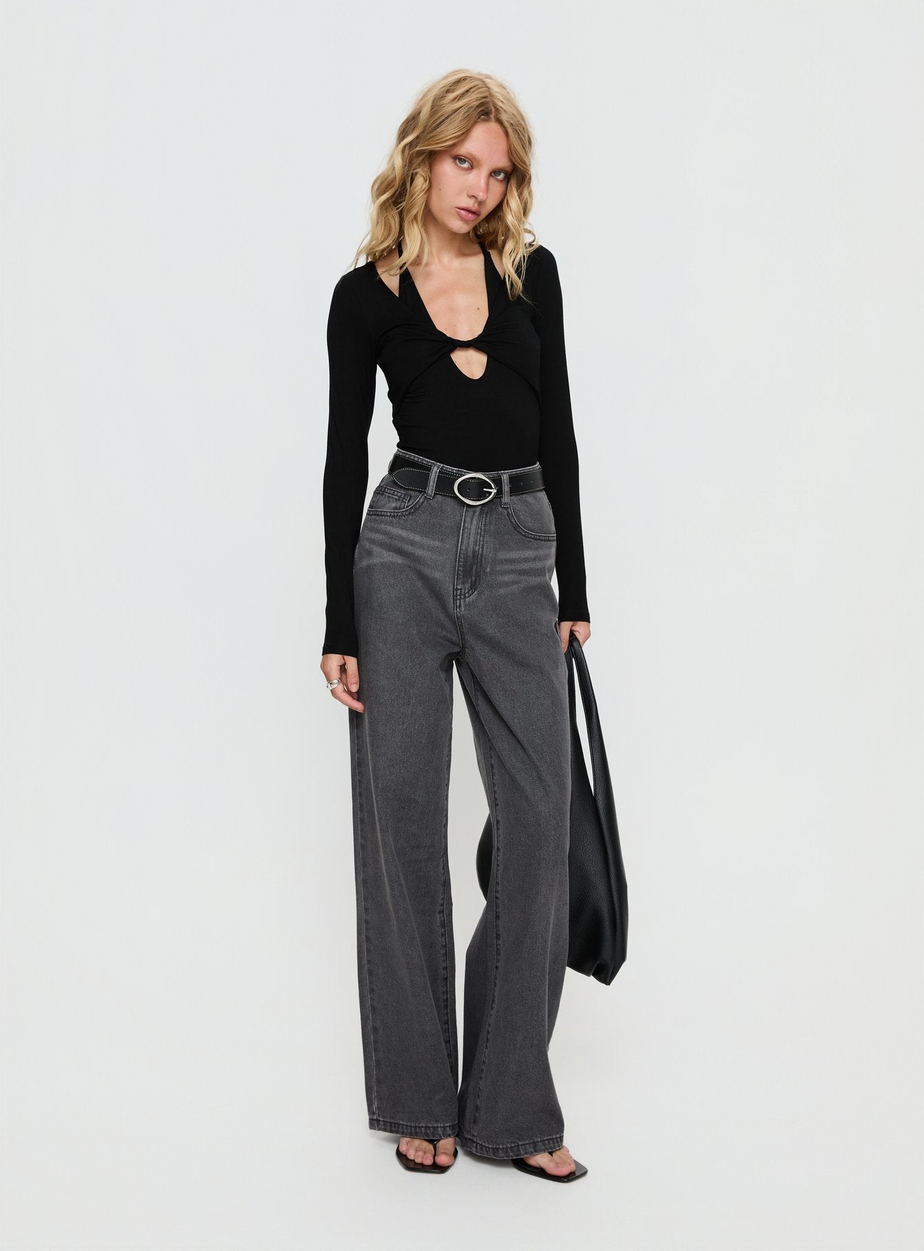 Alternative view of Tulia Long Sleeve Layered Bodysuit Black