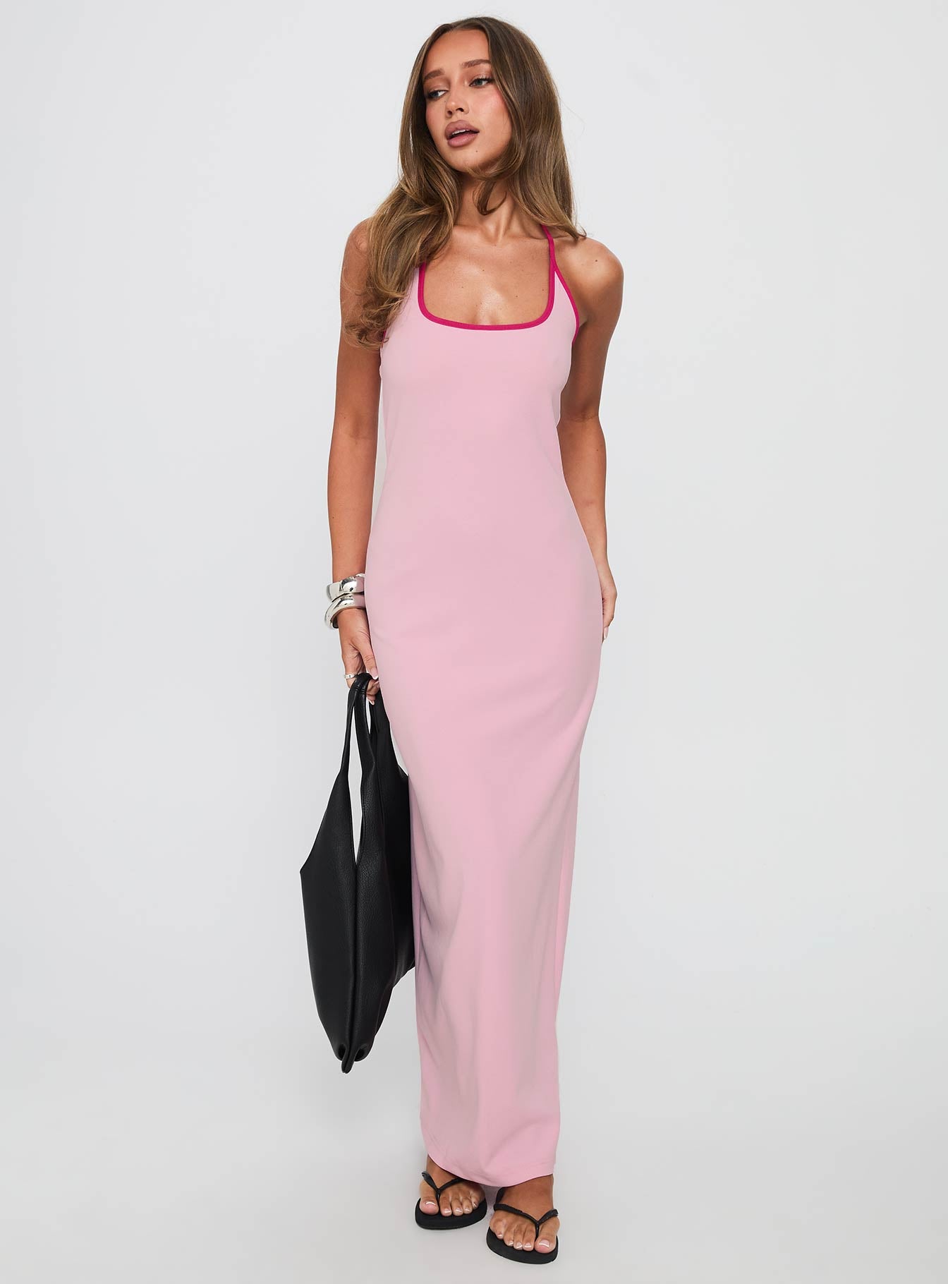 Alternative view of Teisha Halter Maxi Dress Pink