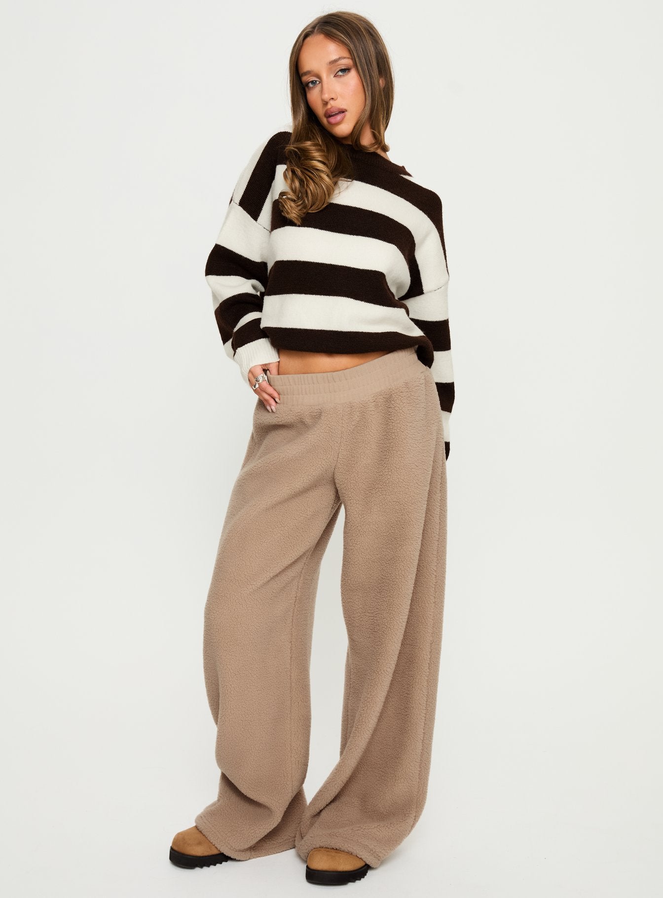 Alternative view of Siberia Fleece Track Pant Light Brown
