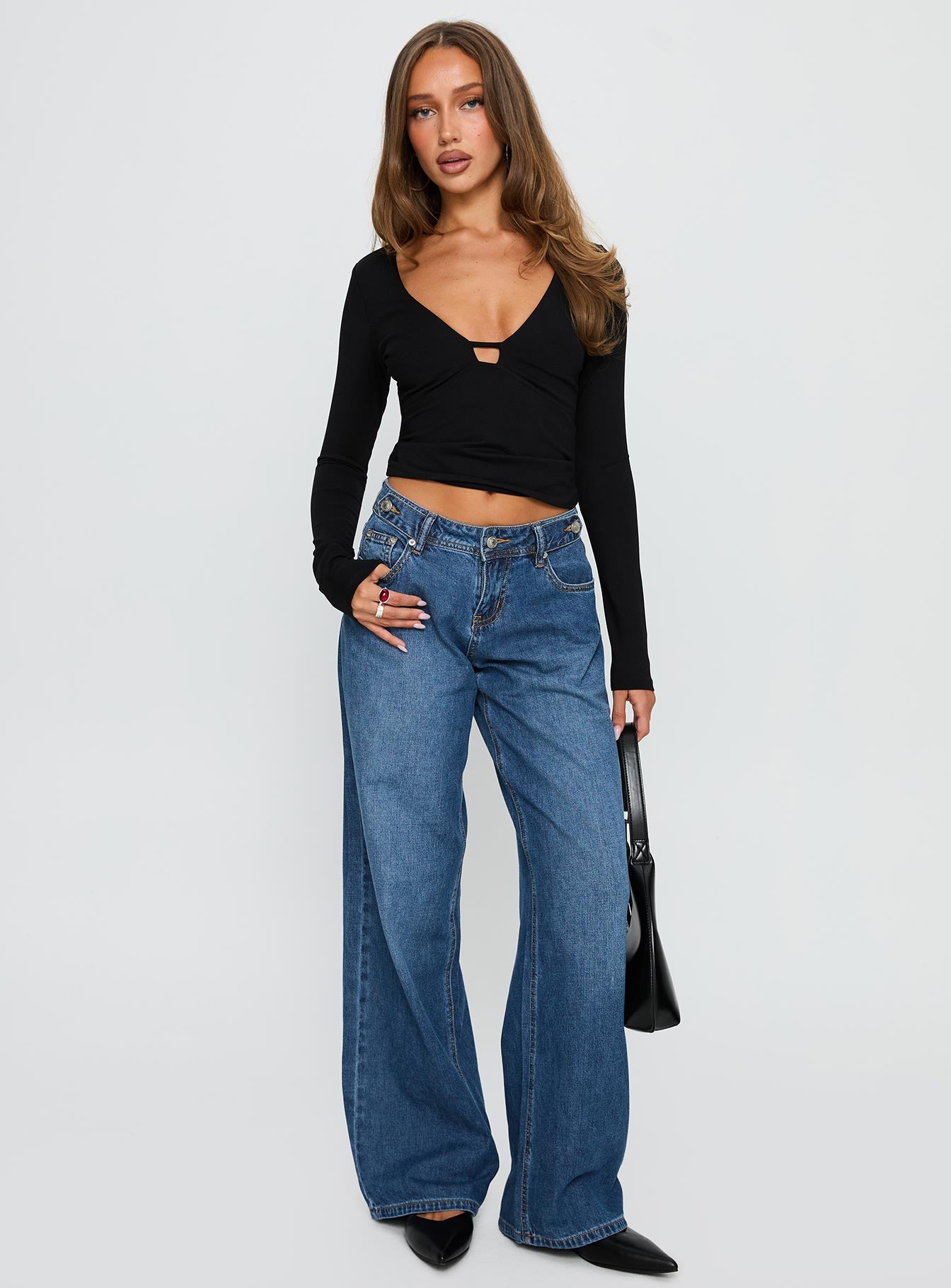 Alternative view of Sold On You Long Sleeve Top Black