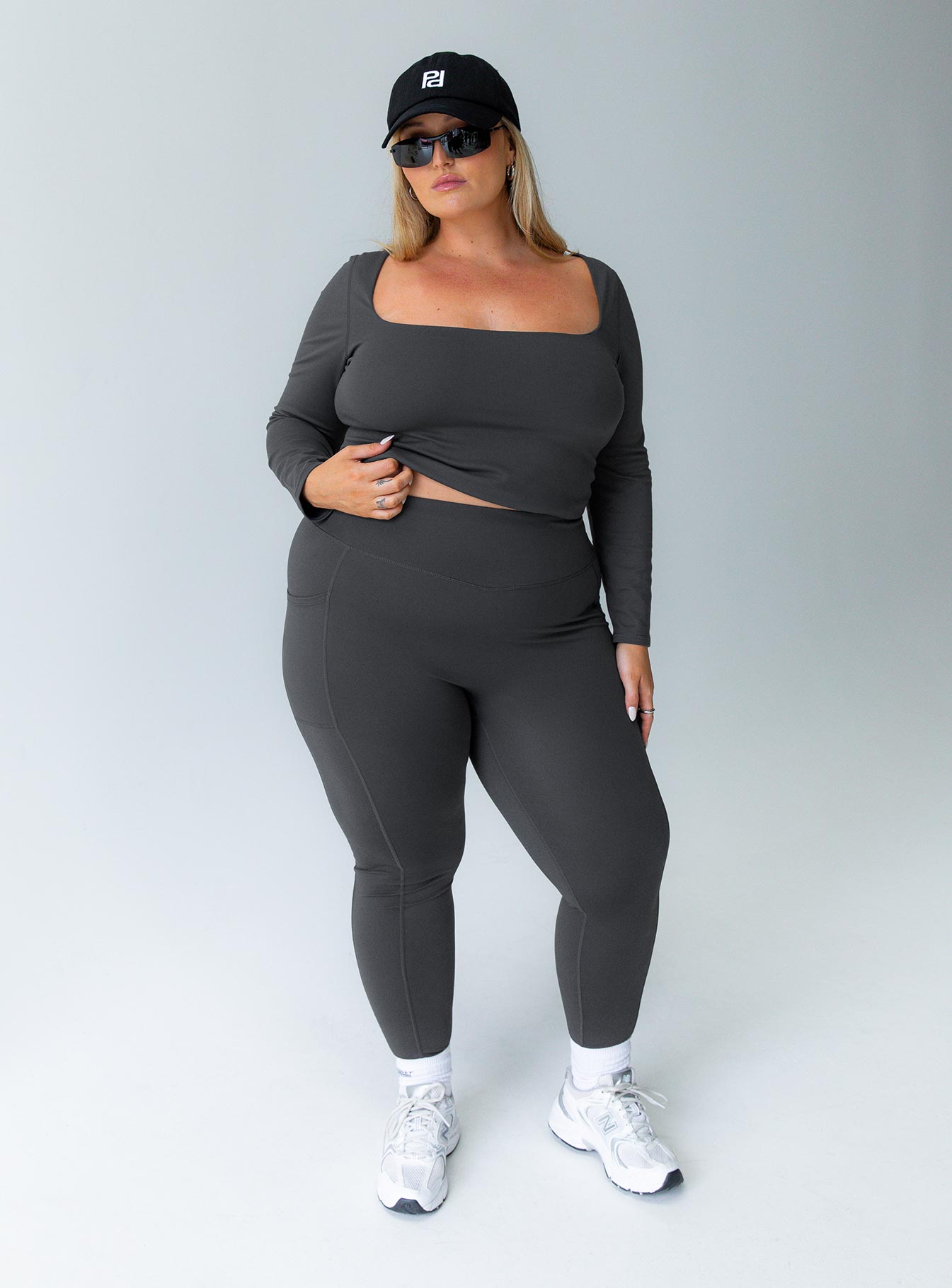 Alternative view of Unstoppable Activewear 7/8 Leggings Grey Curve