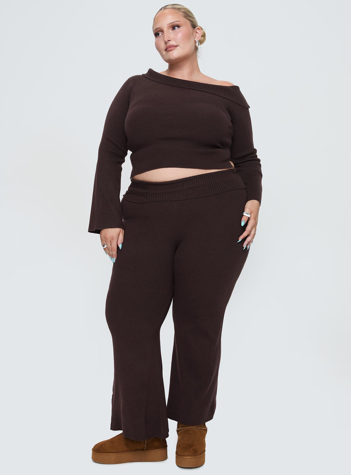 Try Me Knit Pants Chocolate Curve - Image 3