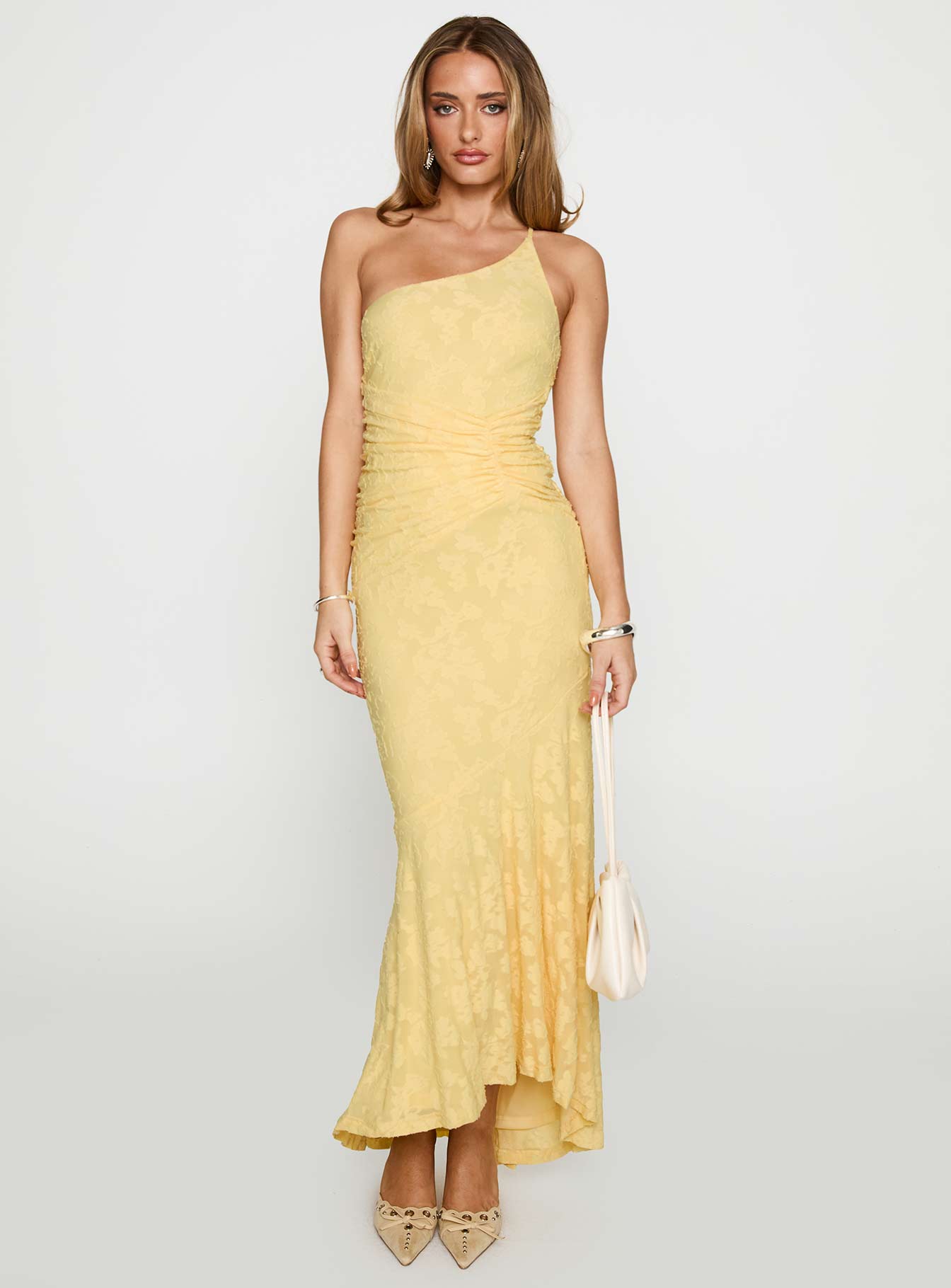 Alternative view of Starlights One Shoulder Maxi Dress Lemon